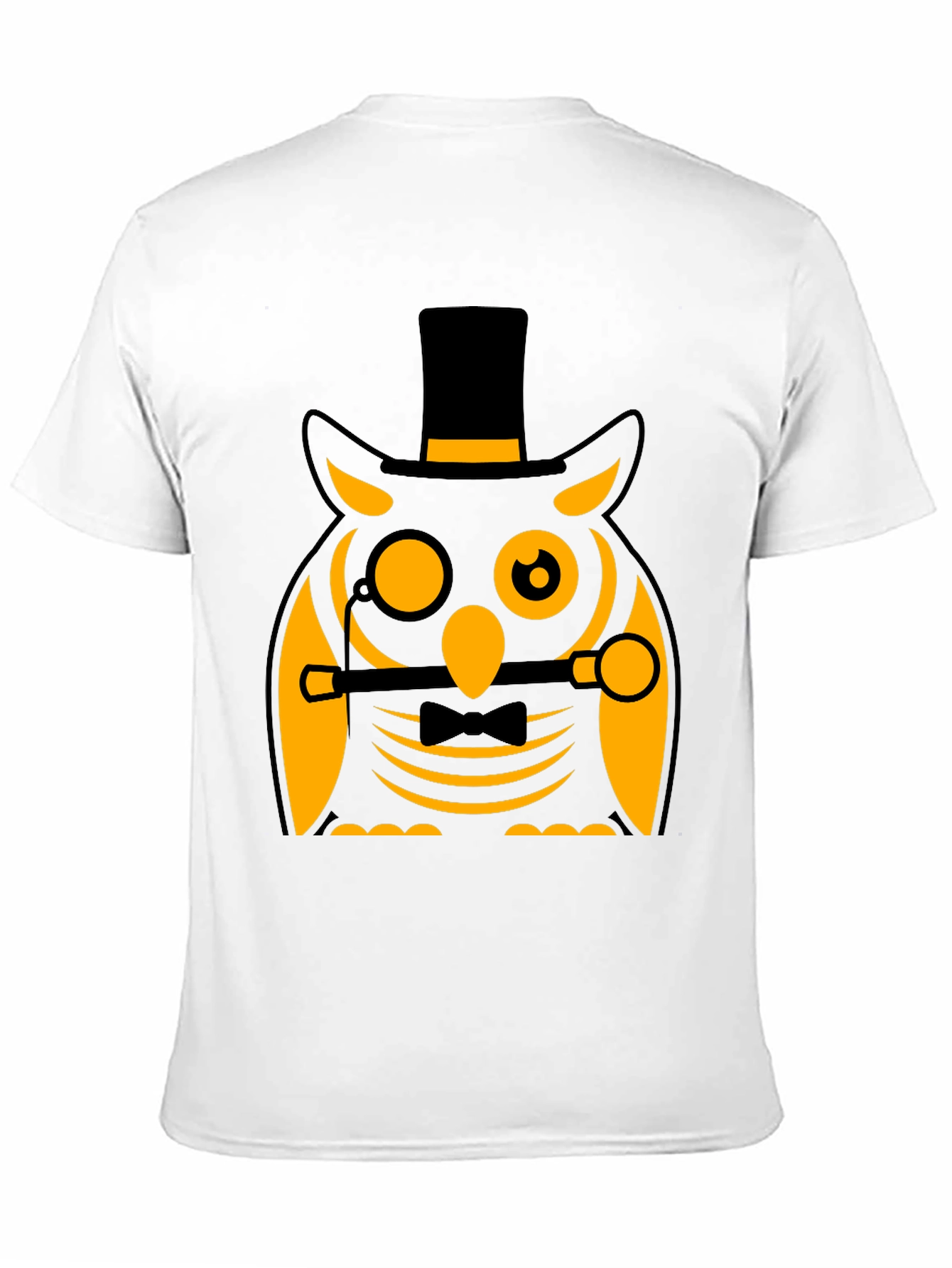 Dapper Owl T-Shirt: Black Cotton Blend Novelty Graphic