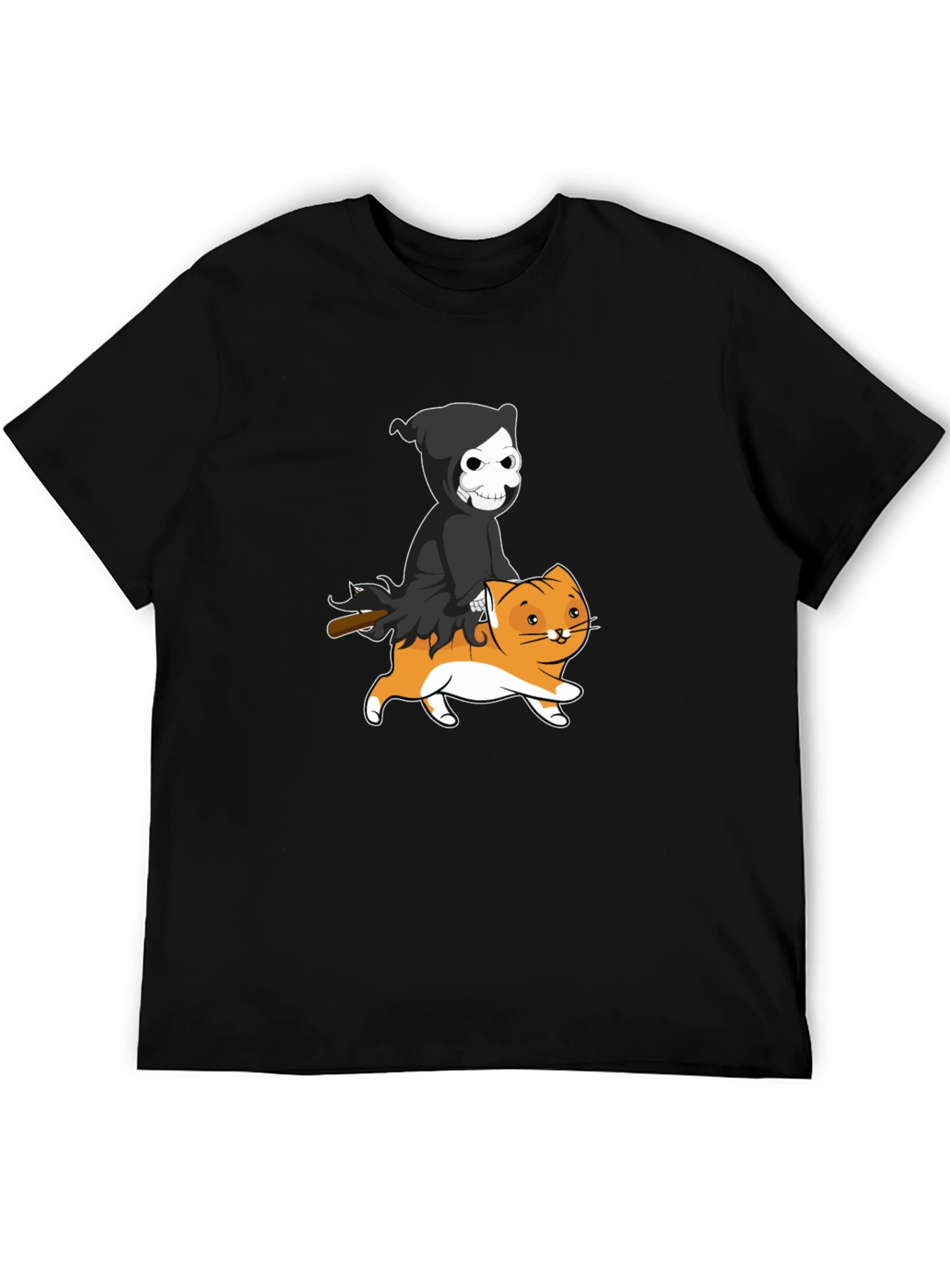 Grim Reaper Cat Rider Graphic Tee