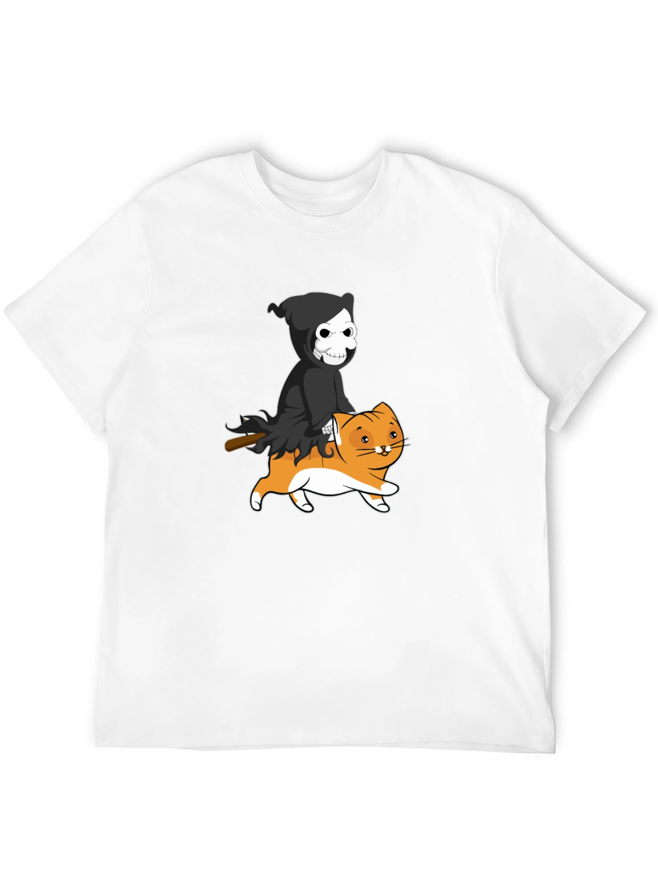 Grim Reaper Cat Rider Graphic Tee