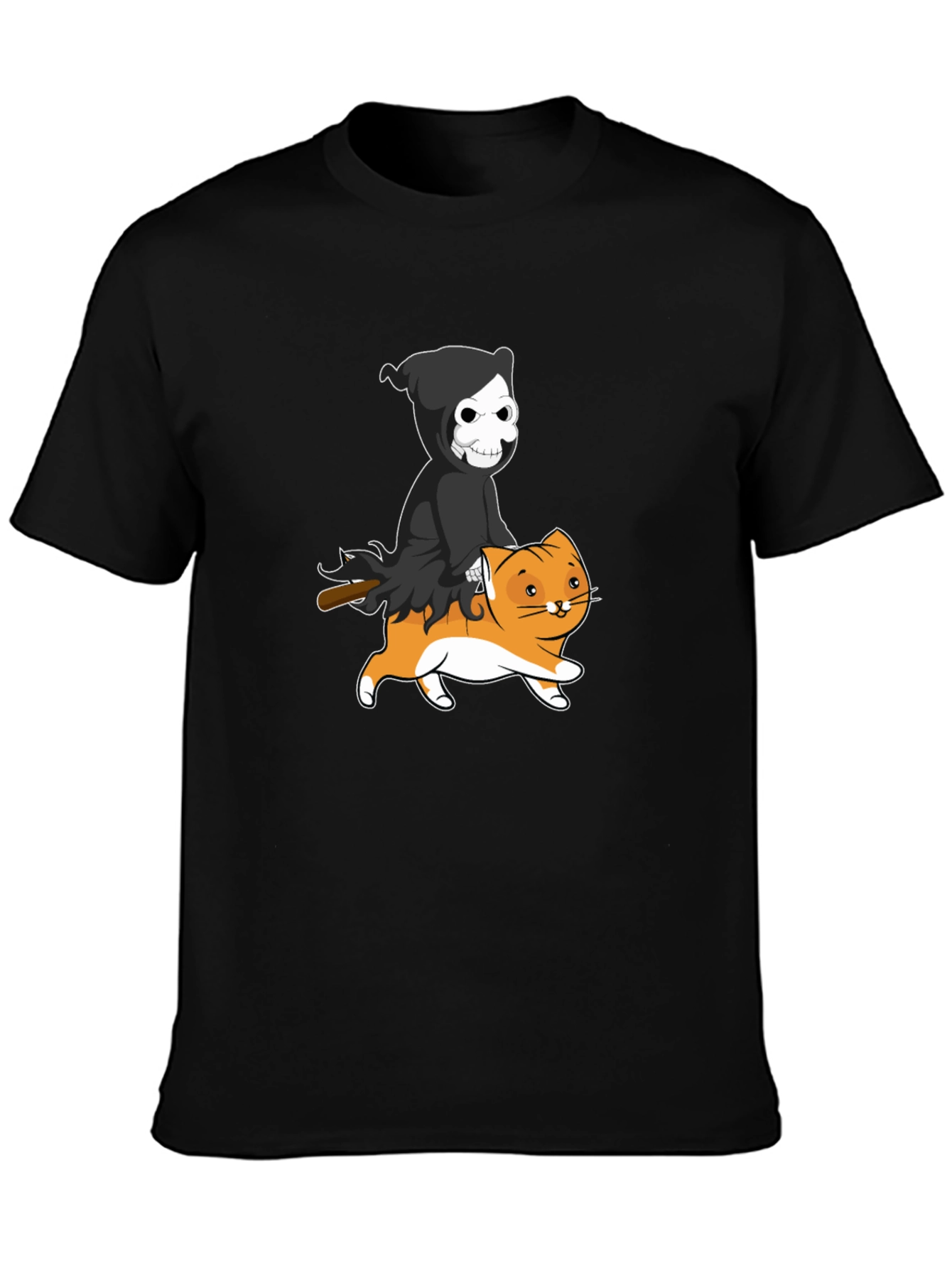 Grim Reaper Cat Rider Graphic Tee