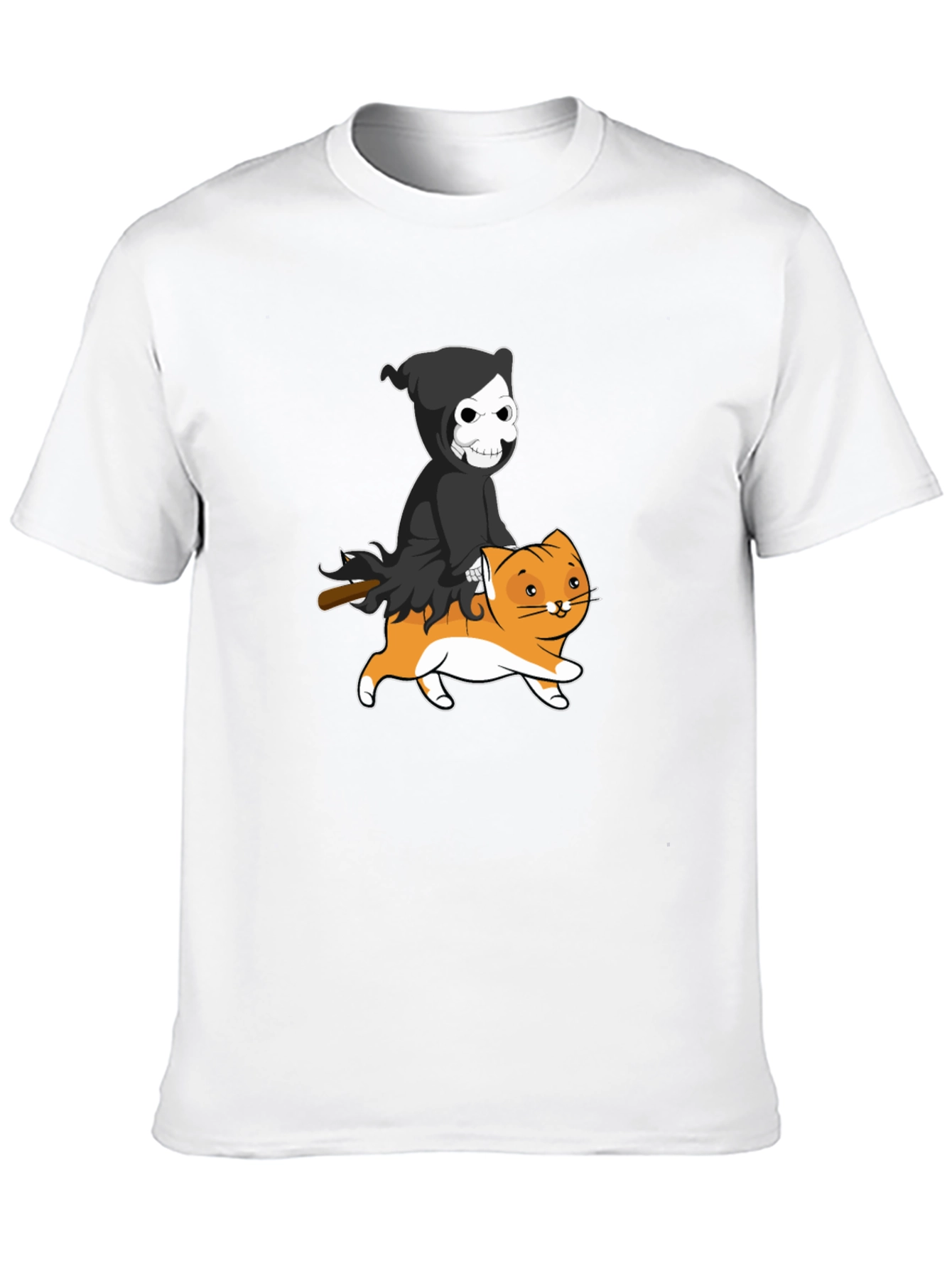 Grim Reaper Cat Rider Graphic Tee