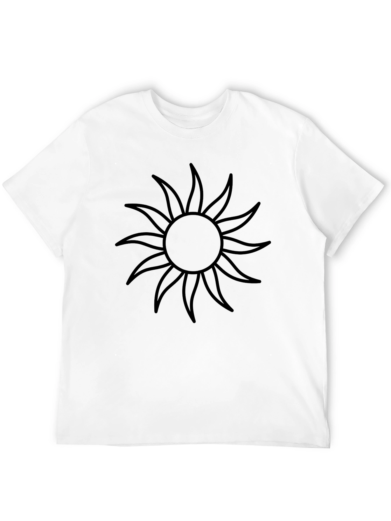 Mens Black Graphic Tee - Sunburst Design