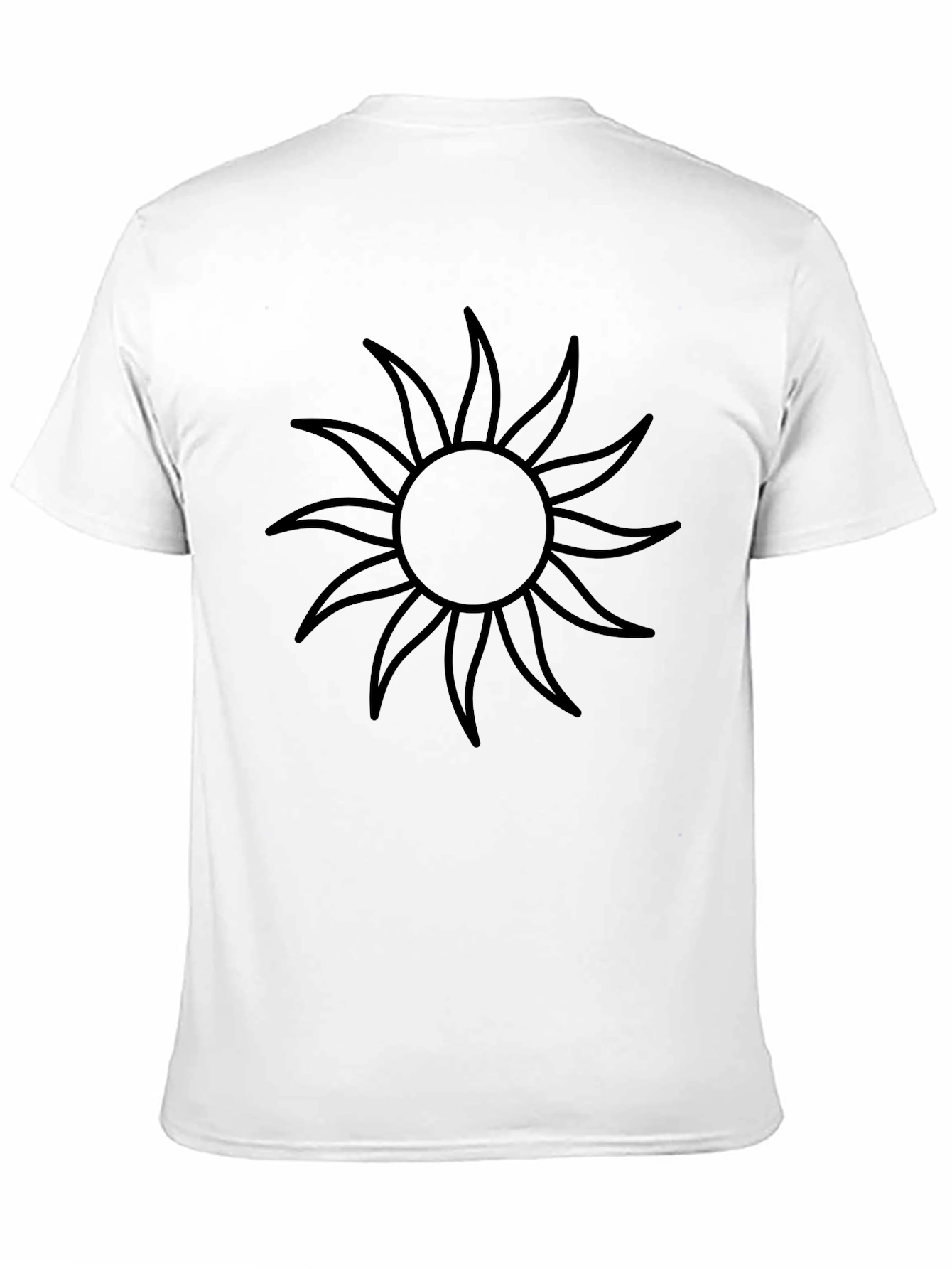 Mens Black Graphic Tee - Sunburst Design