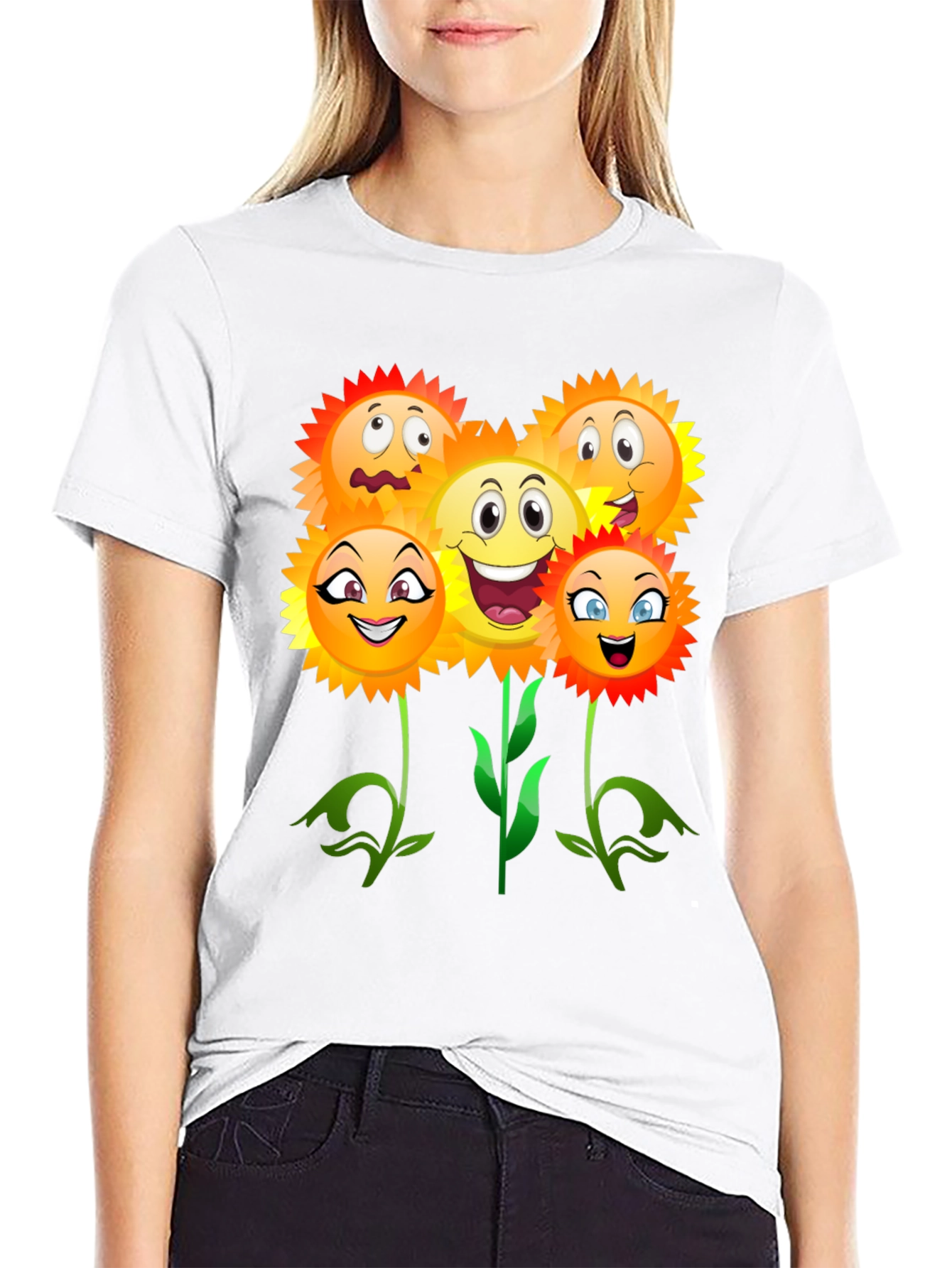 Funny Sunflower Emoji Graphic Tee