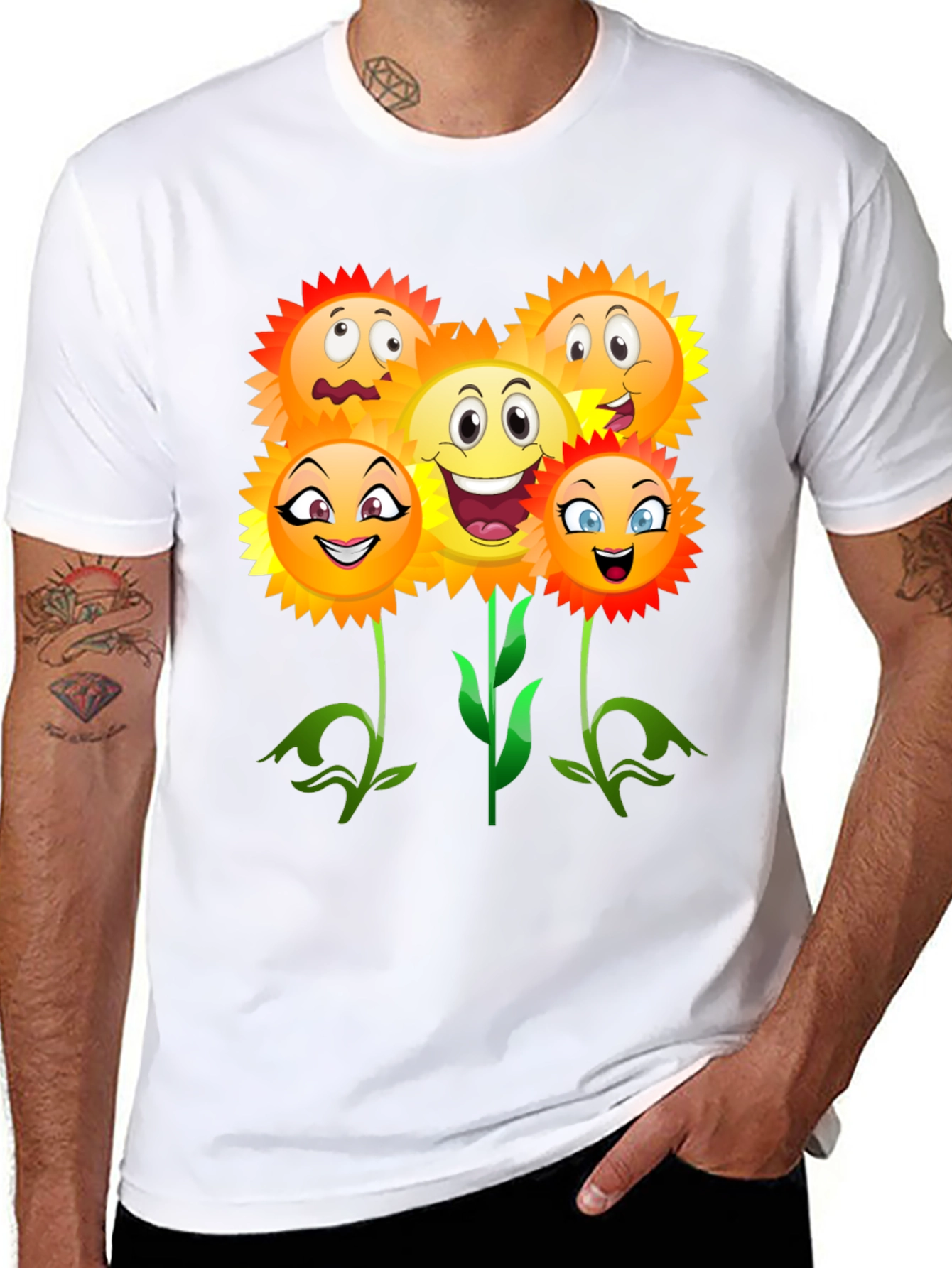 Funny Sunflower Emoji Graphic Tee