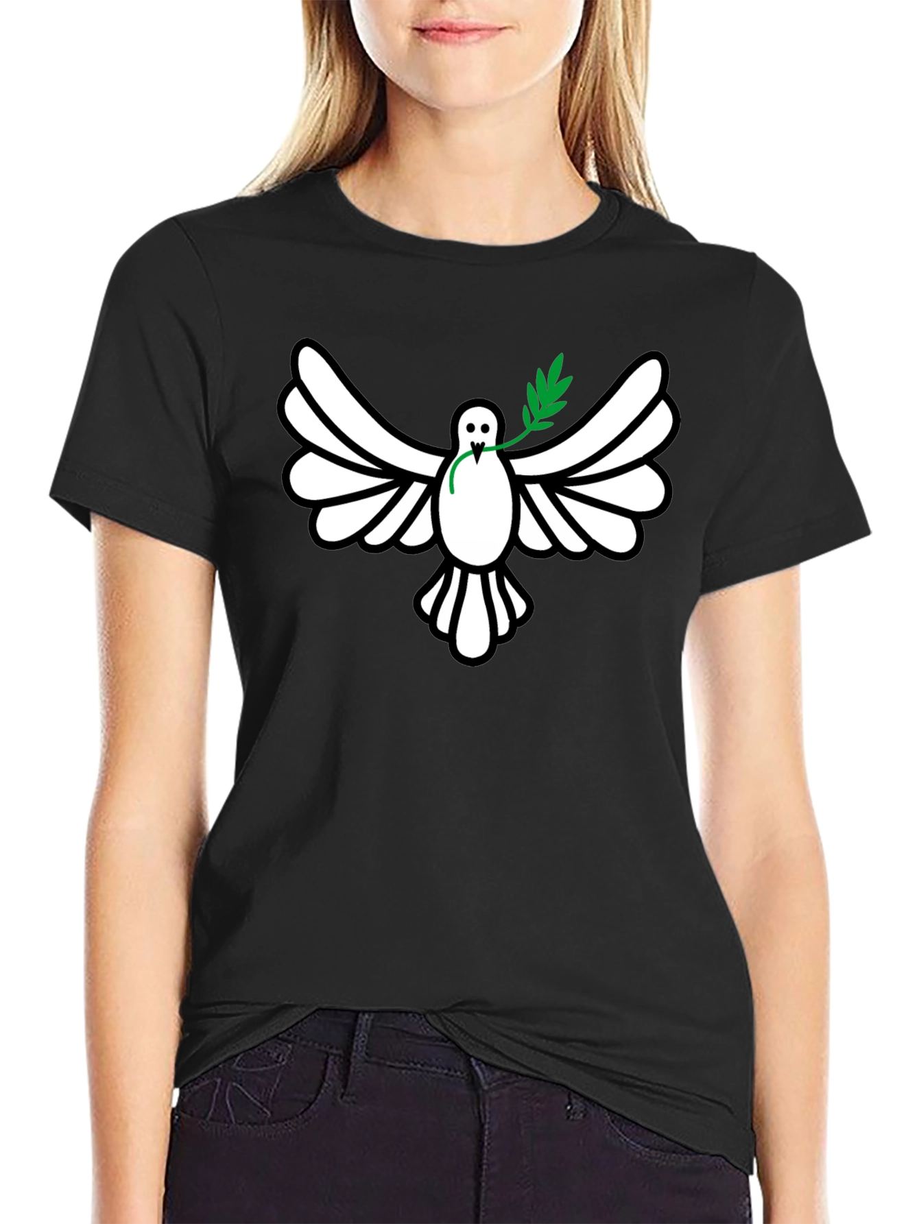Peace Dove Graphic Tee - Stylish Black Shirt