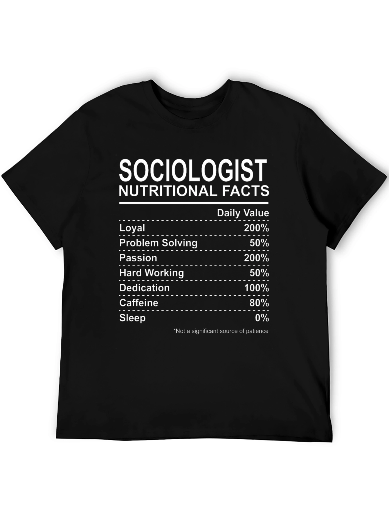 Sociologist Nutritional Facts T-Shirt