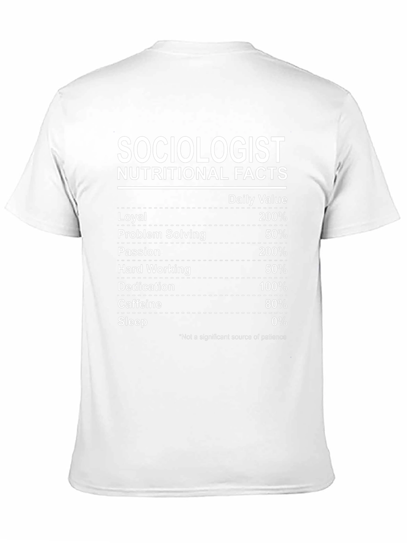 Sociologist Nutritional Facts T-Shirt