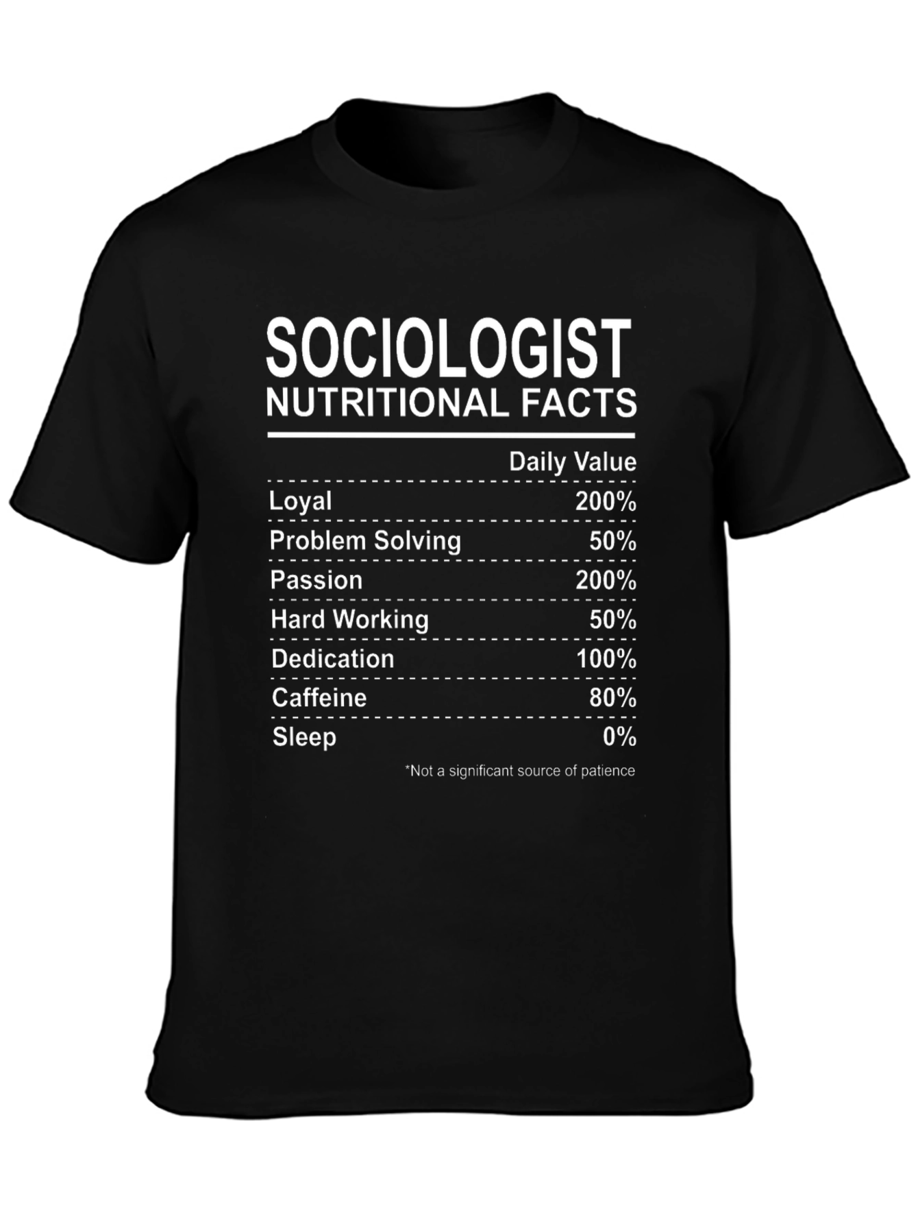 Sociologist Nutritional Facts T-Shirt