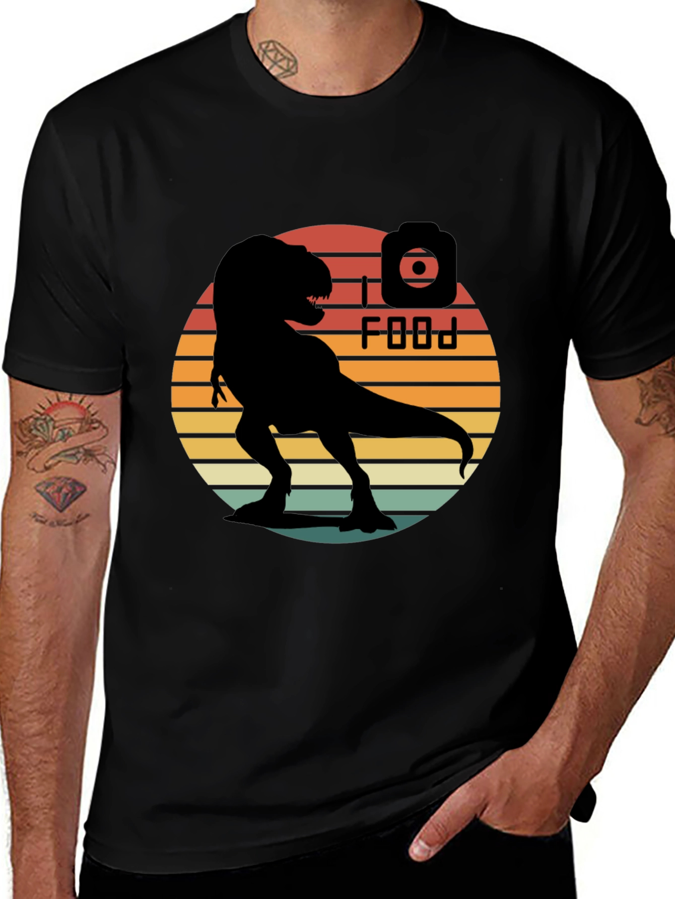 Retro T-Rex I Food T-Shirt