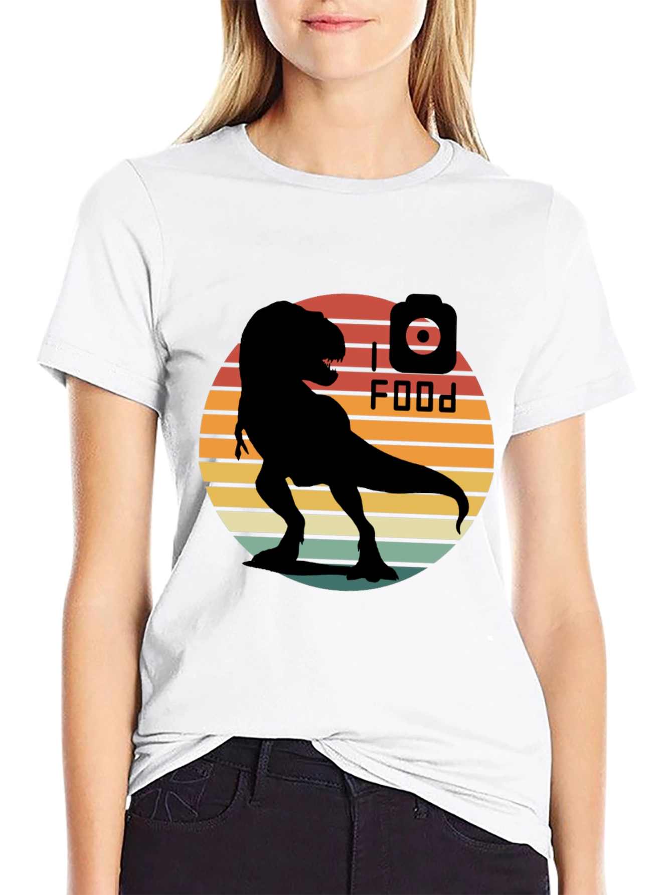 Retro T-Rex I Food T-Shirt