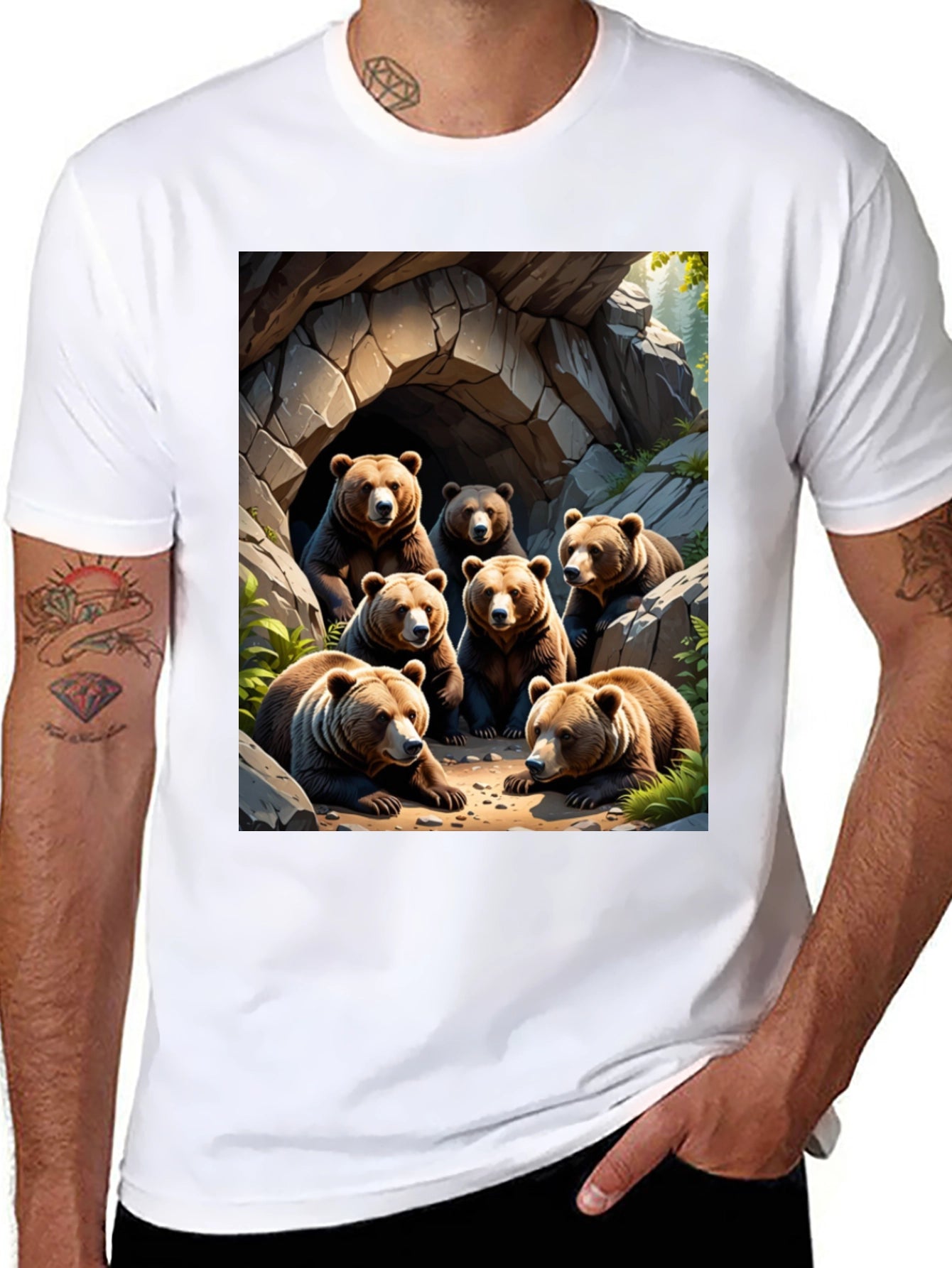 Bear Cave T-Shirt - Wildlife Graphic Tee