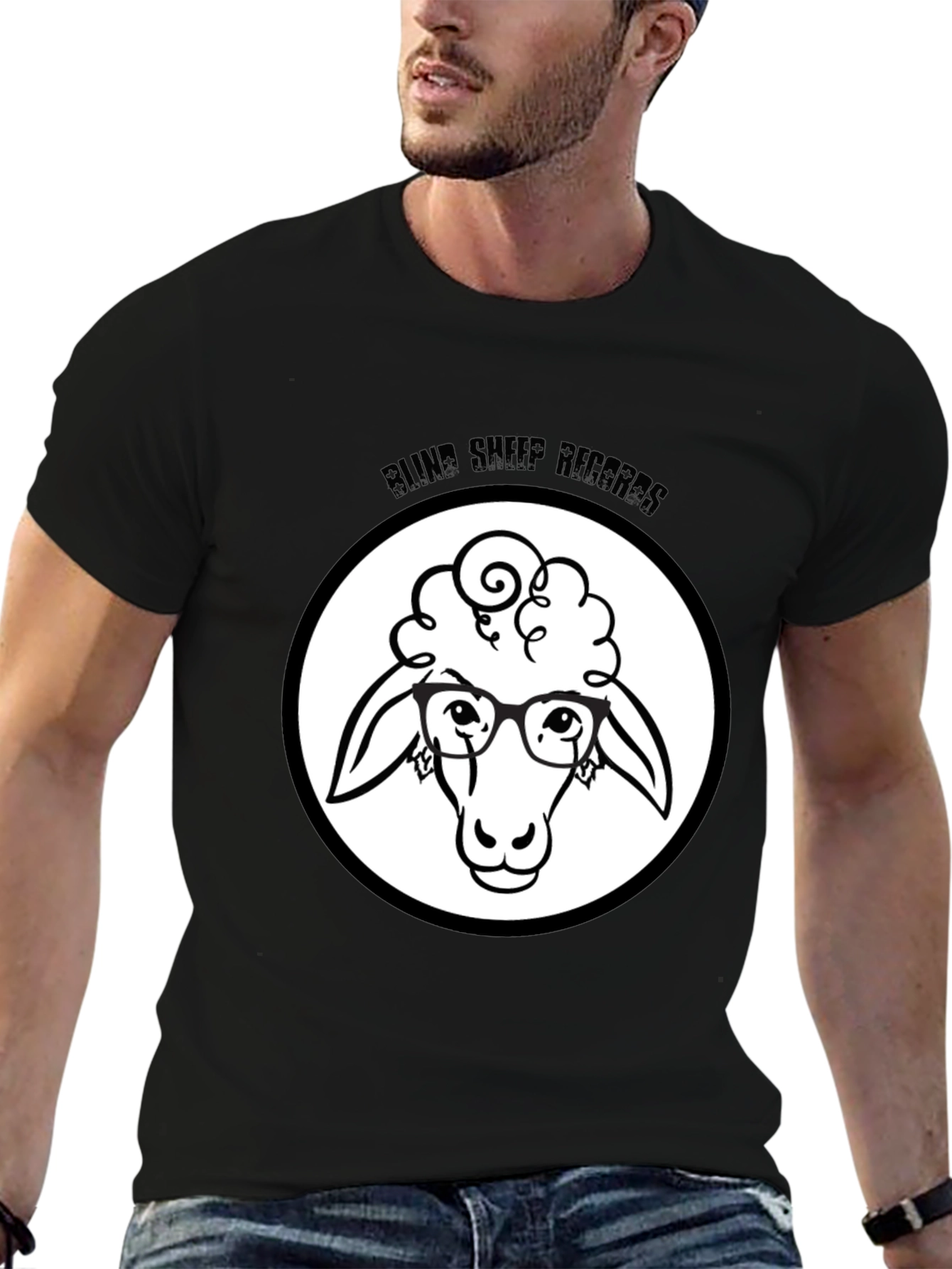 Blind Sheep Records Black Graphic T-Shirt