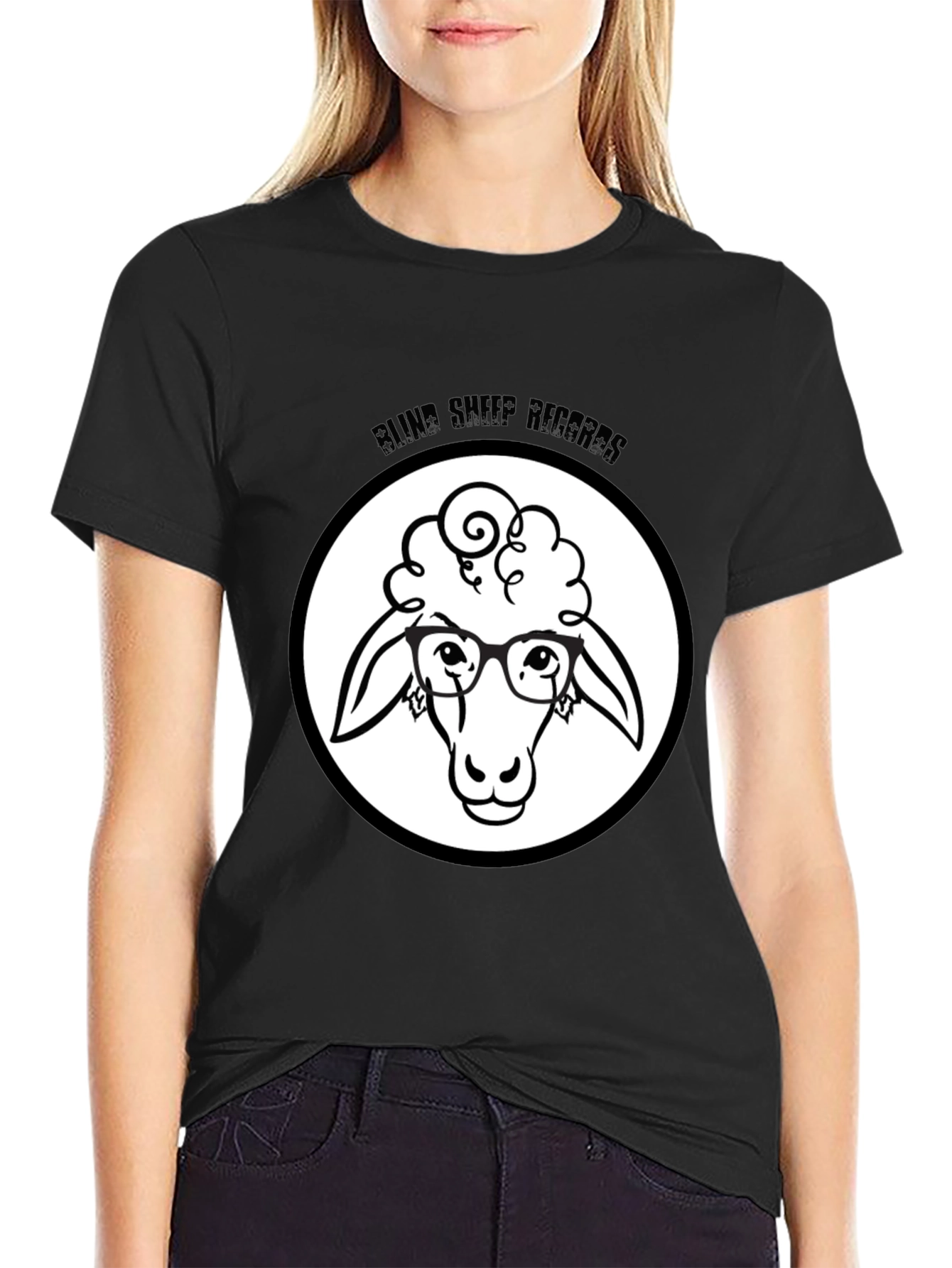 Blind Sheep Records Black Graphic T-Shirt
