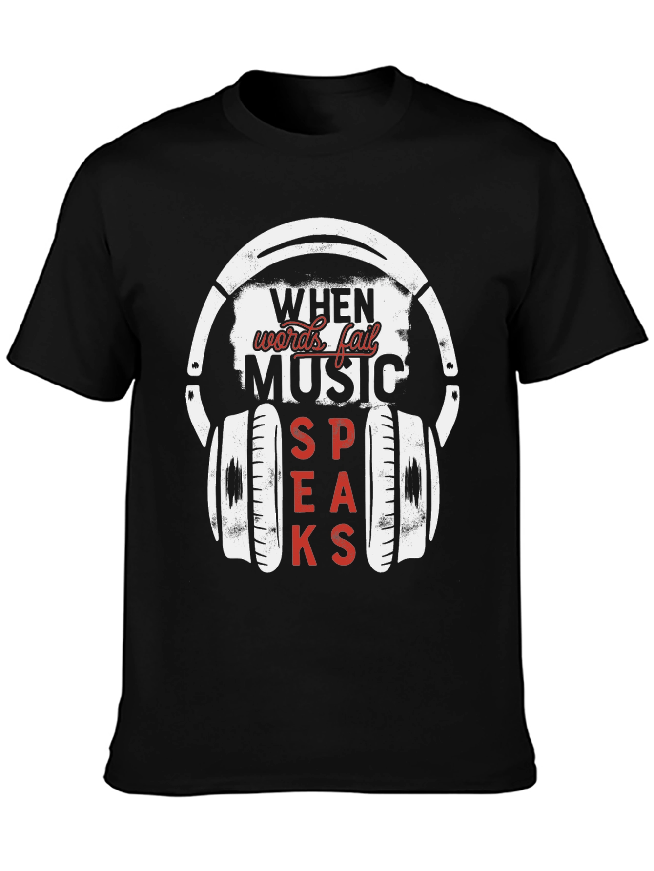 Music Speaks T-Shirt - Headphones Graphic Tee