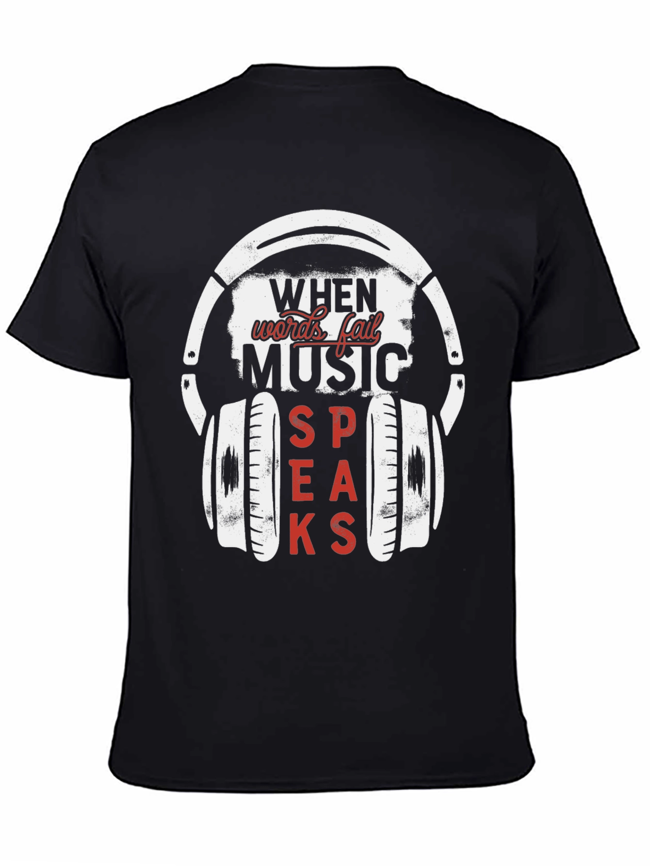 Music Speaks T-Shirt - Headphones Graphic Tee