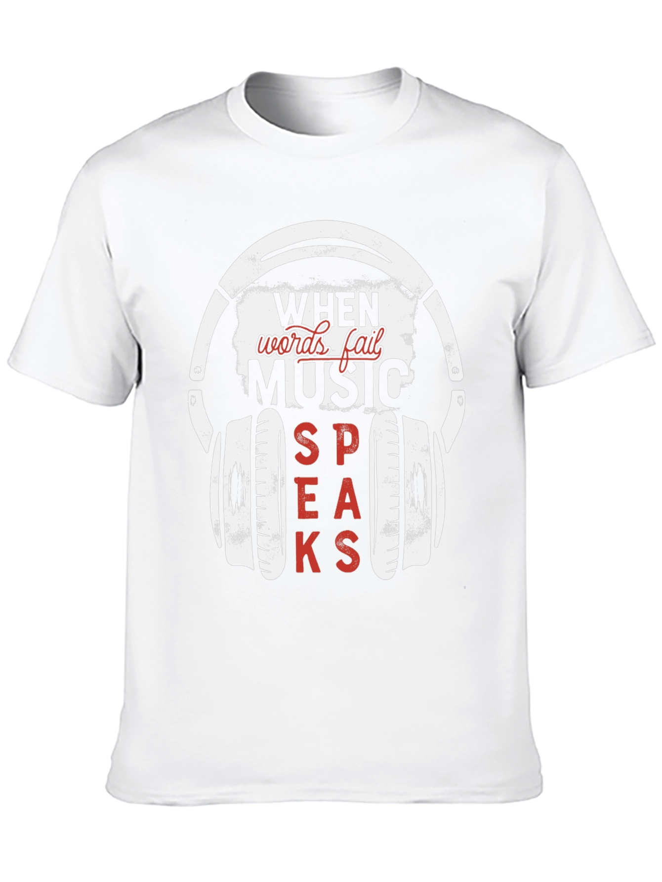 Music Speaks T-Shirt - Headphones Graphic Tee