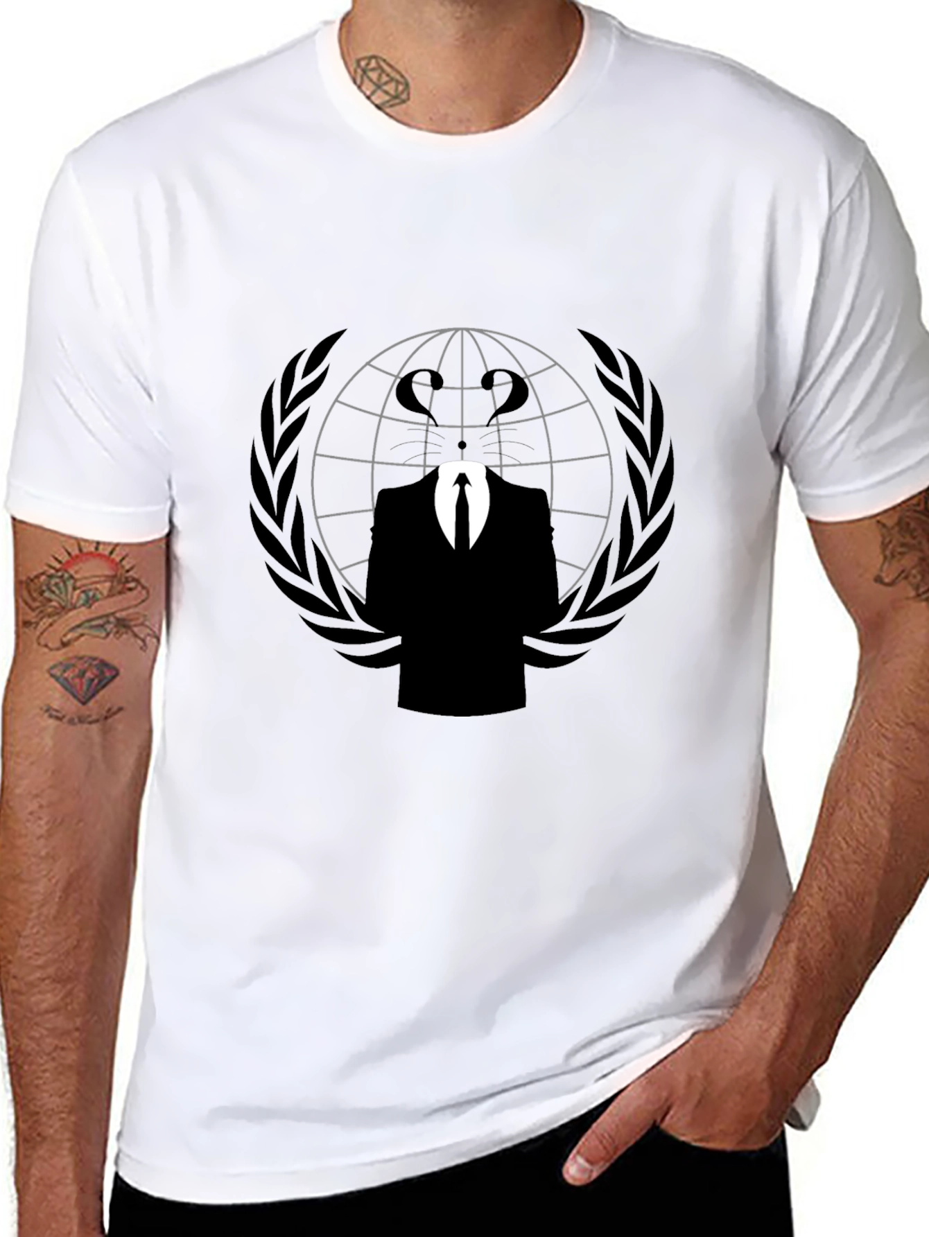 Anonymous Graphic Print Black T-Shirt