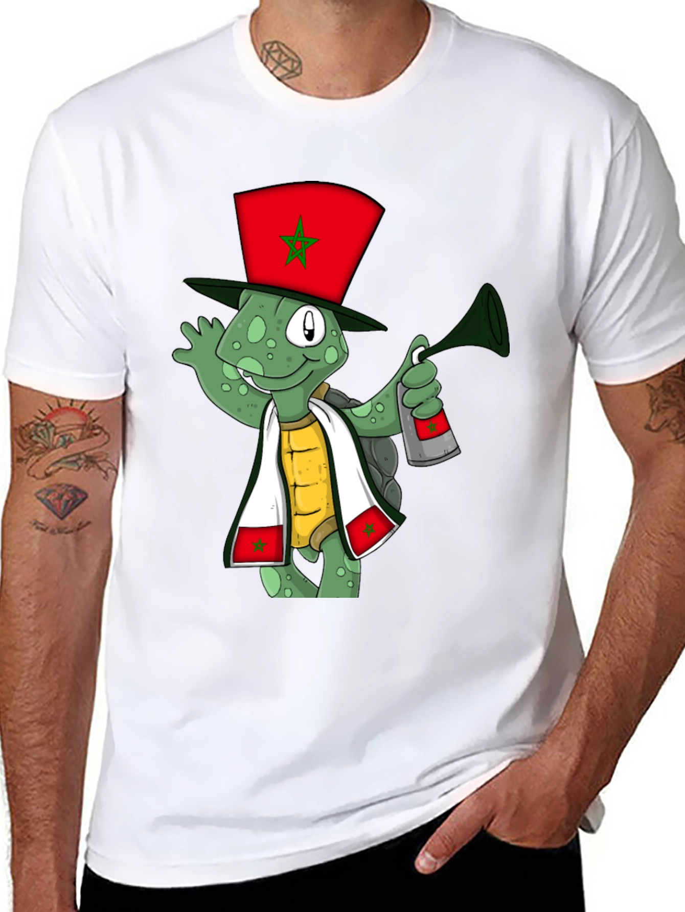 Cartoon Turtle Morocco Pride T-Shirt