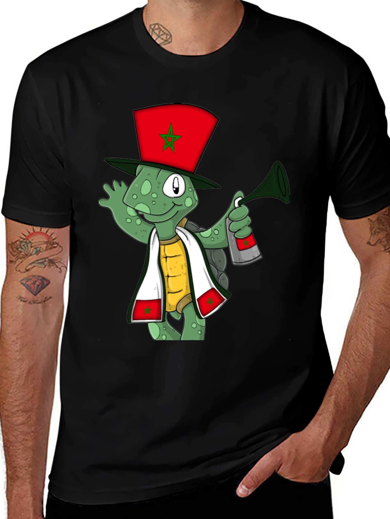 Cartoon Turtle Morocco Pride T-Shirt
