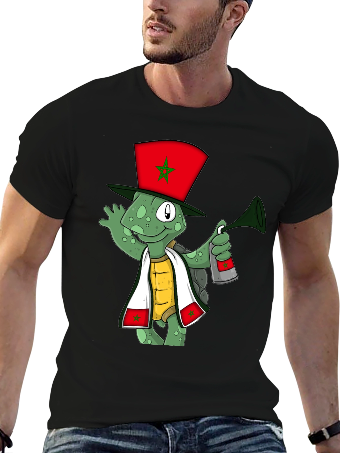 Cartoon Turtle Morocco Pride T-Shirt