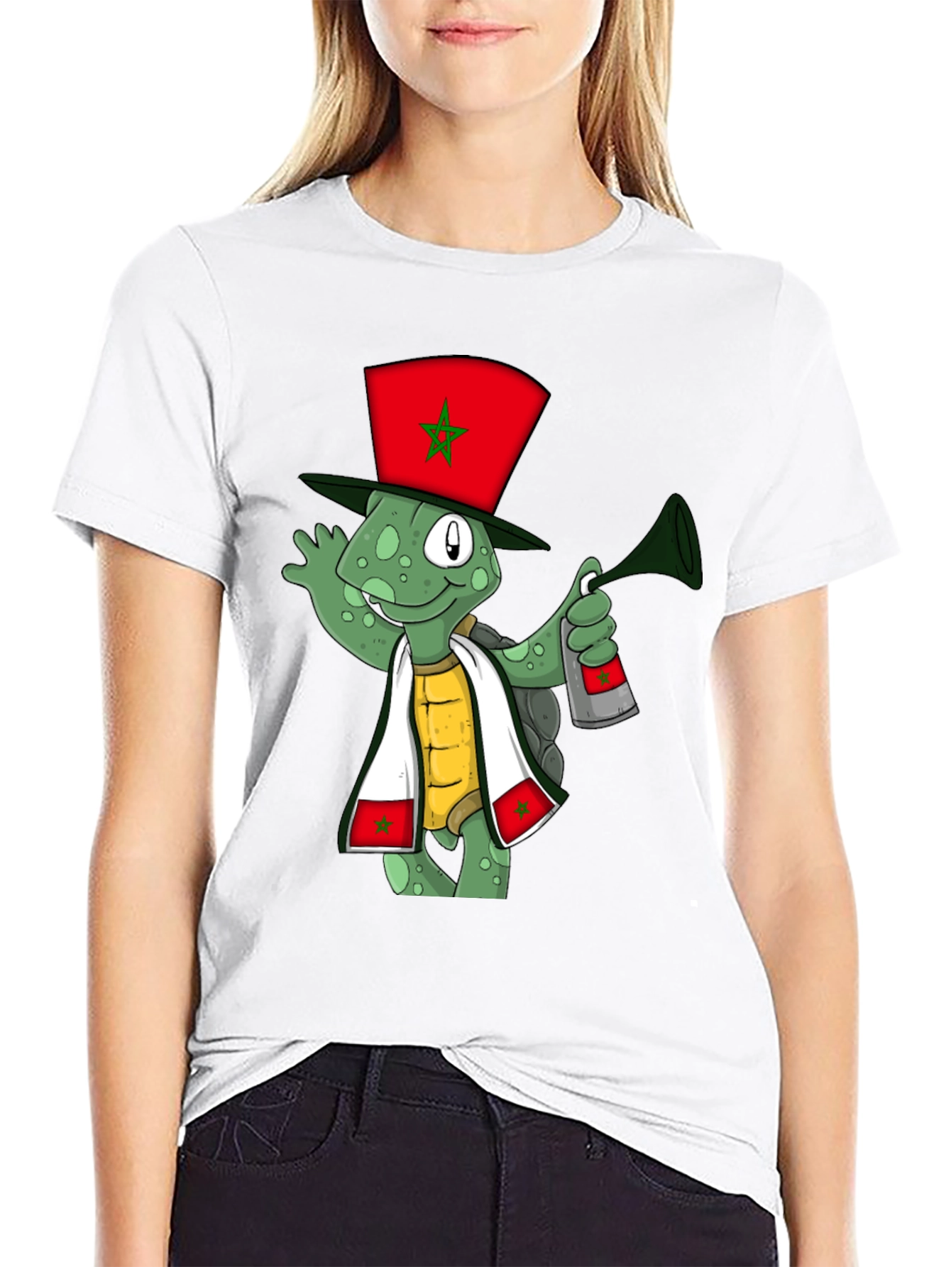 Cartoon Turtle Morocco Pride T-Shirt
