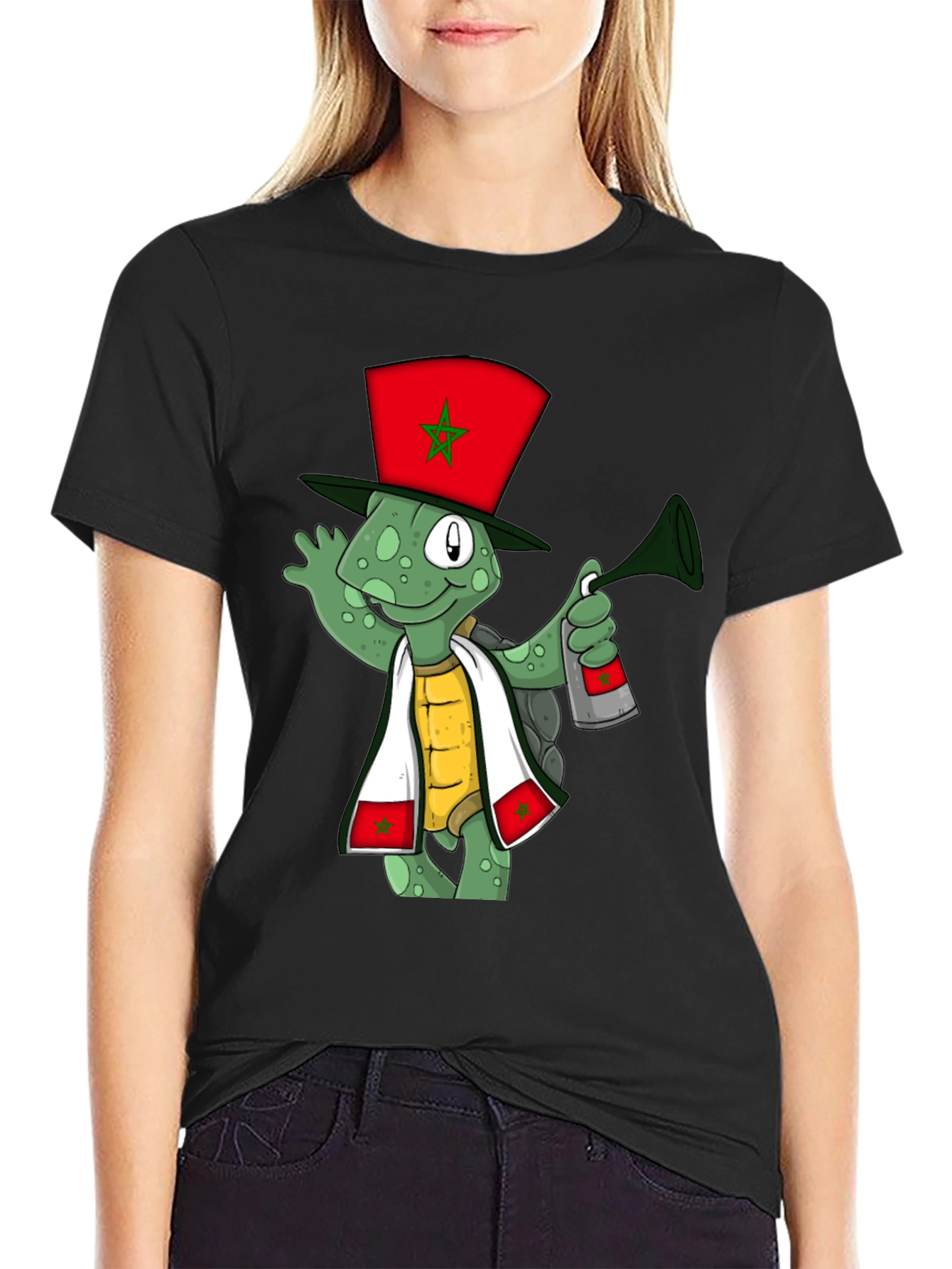 Cartoon Turtle Morocco Pride T-Shirt