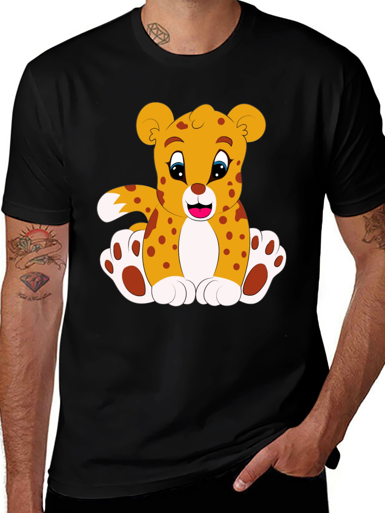 Cute Cartoon Leopard Graphic Tee