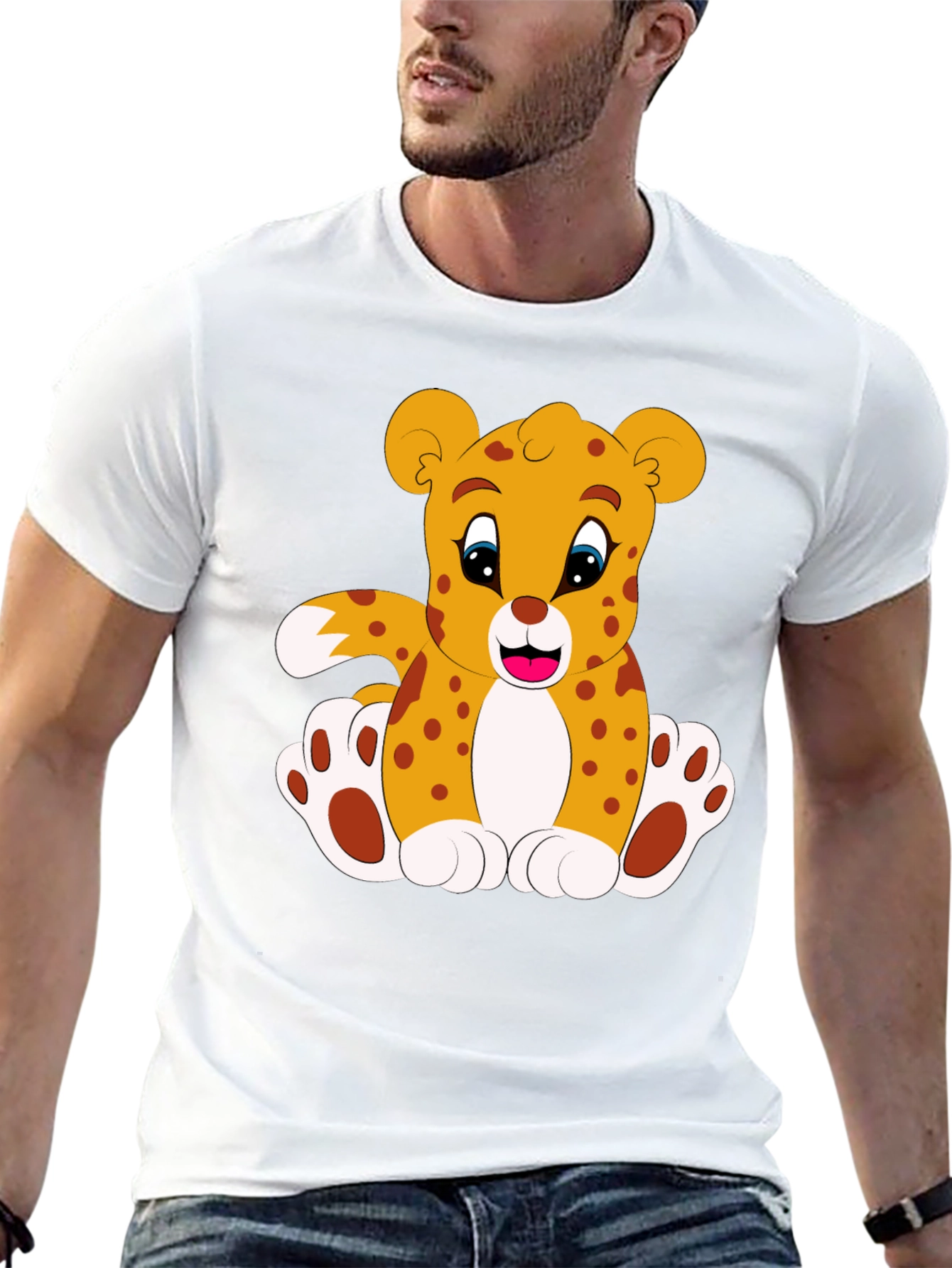 Cute Cartoon Leopard Graphic Tee