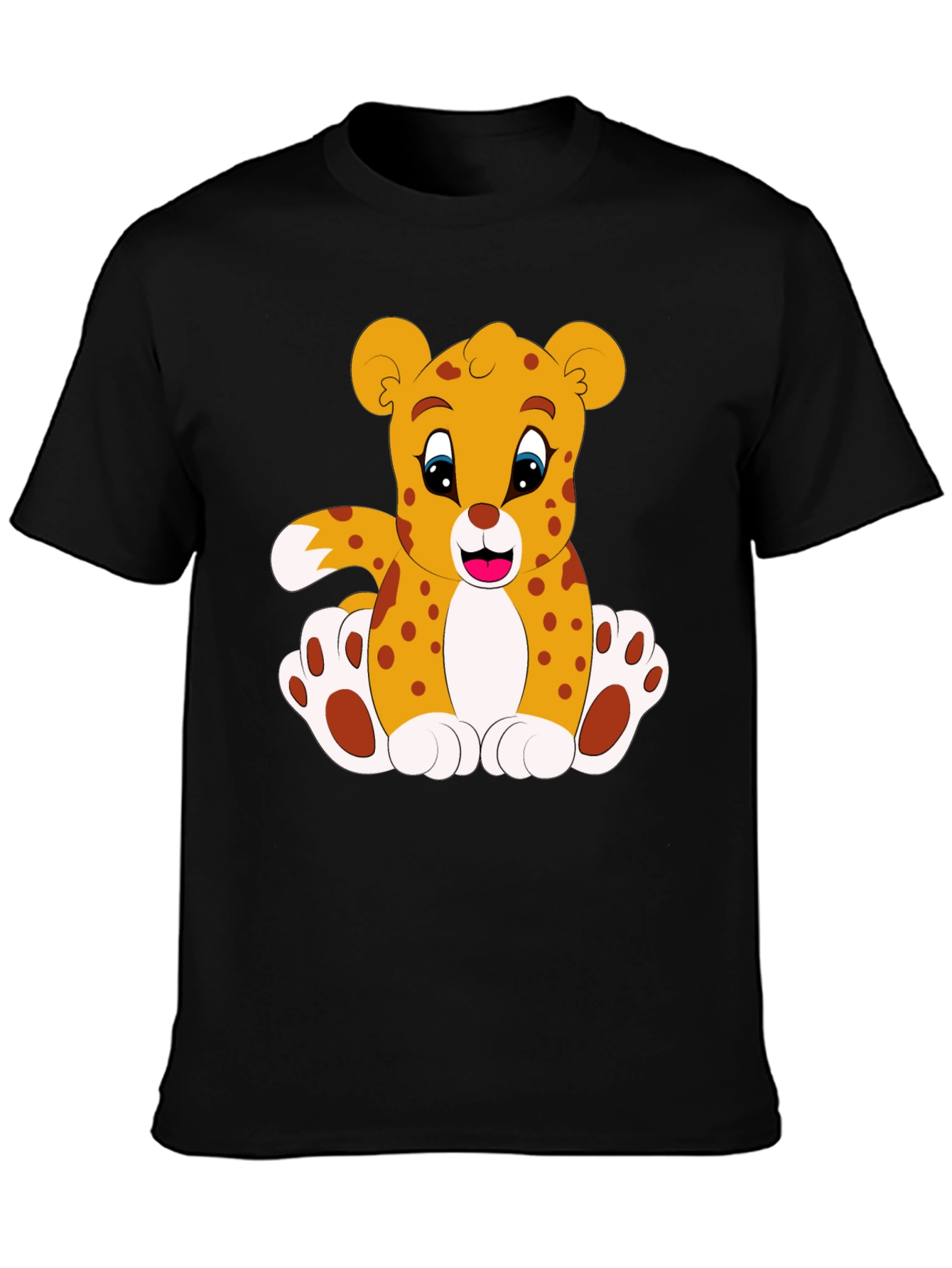 Cute Cartoon Leopard Graphic Tee