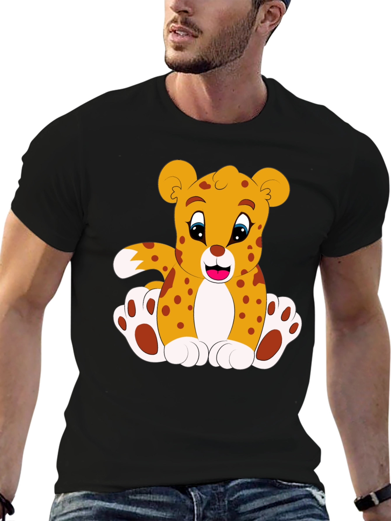 Cute Cartoon Leopard Graphic Tee