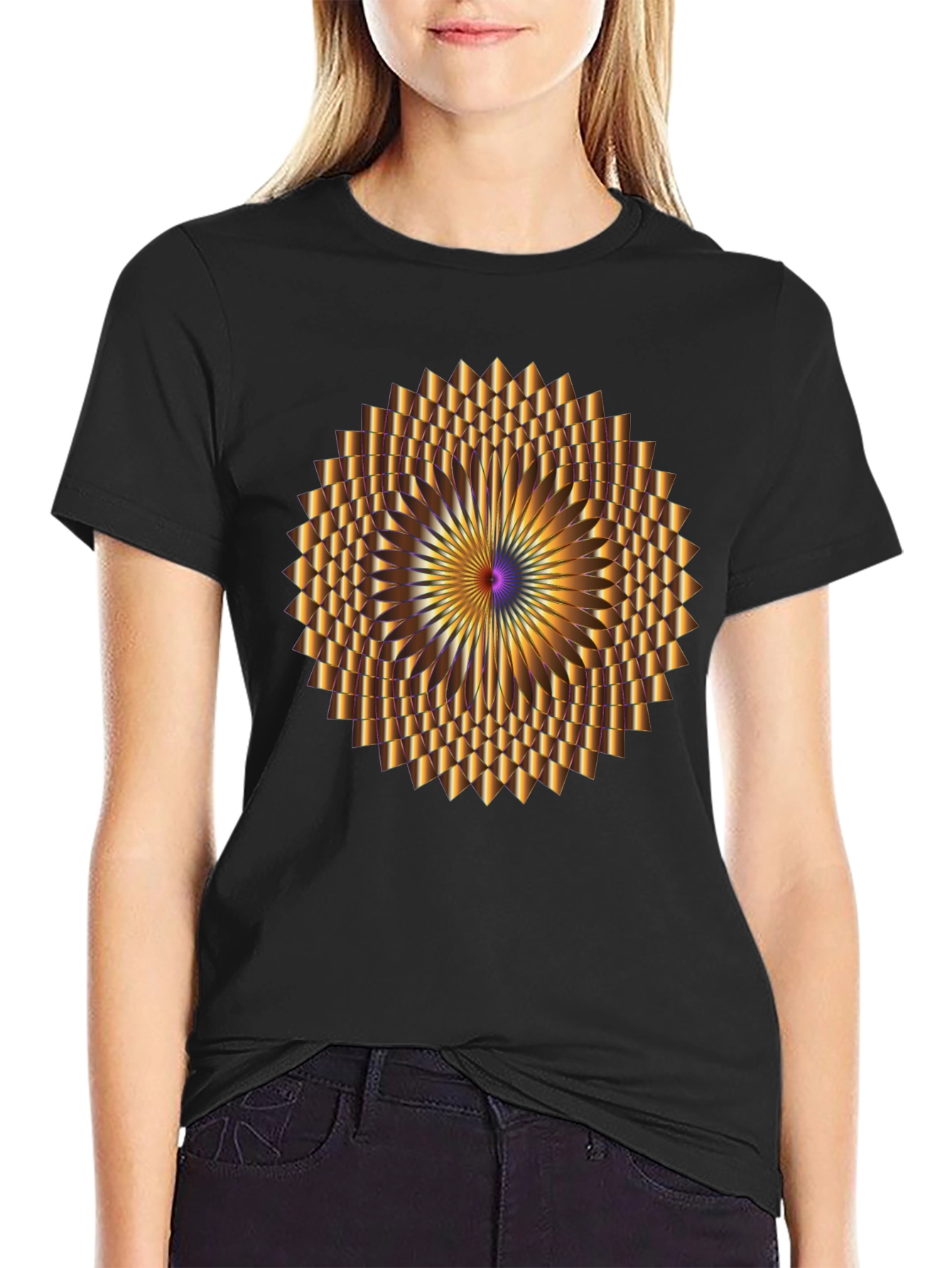 Optical Illusion Black Tee