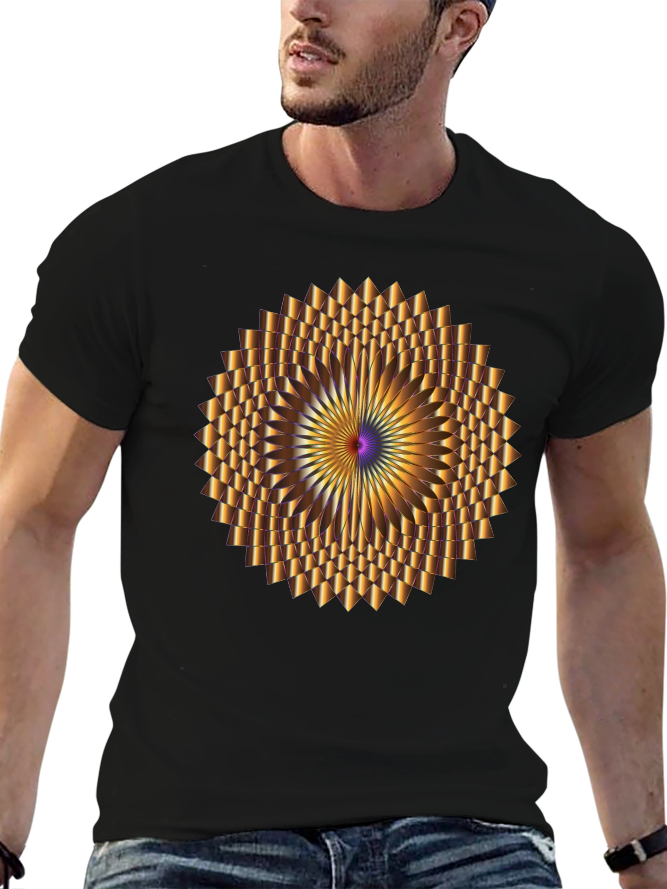 Optical Illusion Black Tee