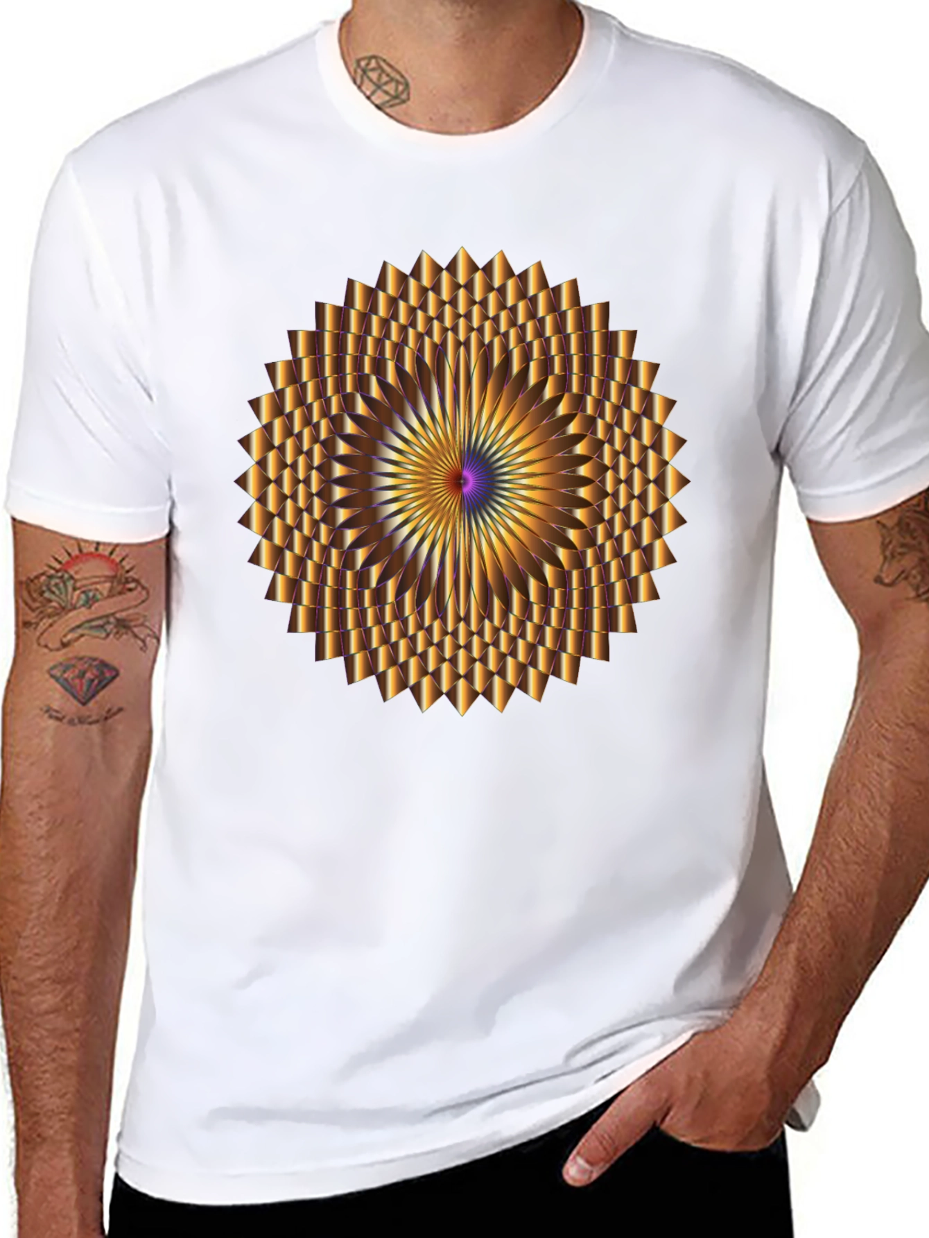 Optical Illusion Black Tee