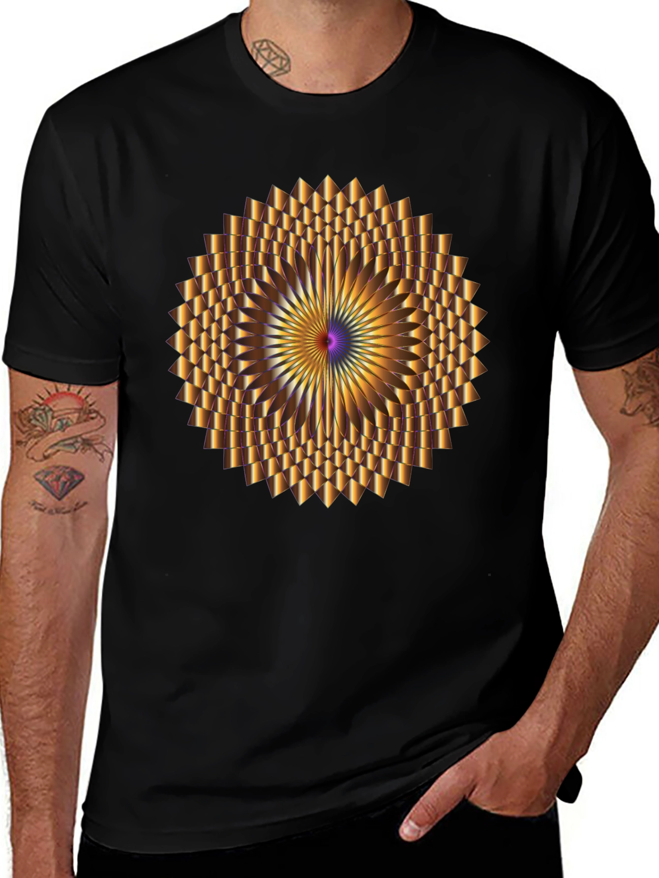 Optical Illusion Black Tee