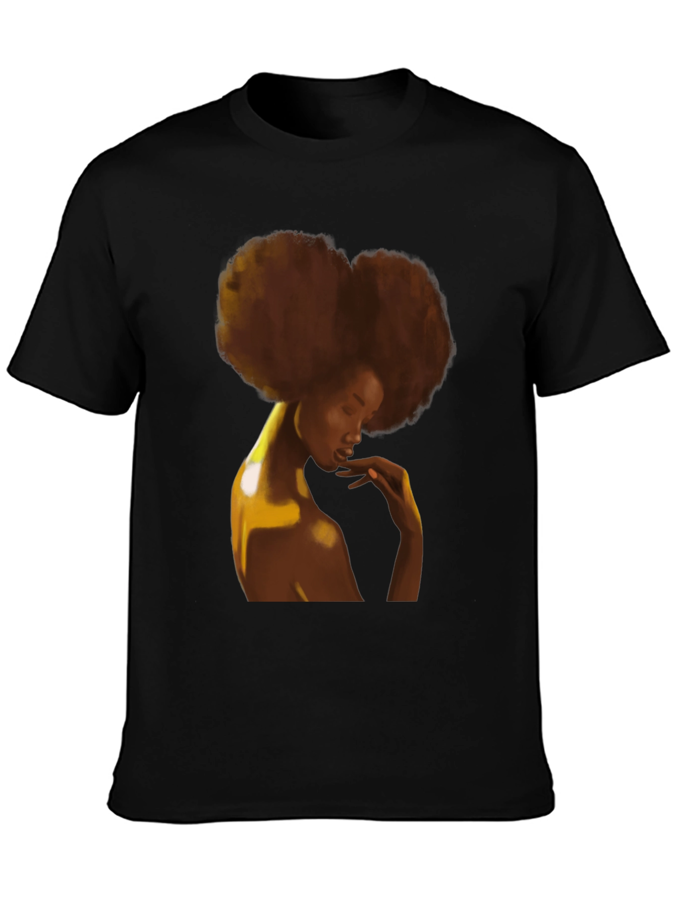 Afro Woman Graphic Black T-Shirt