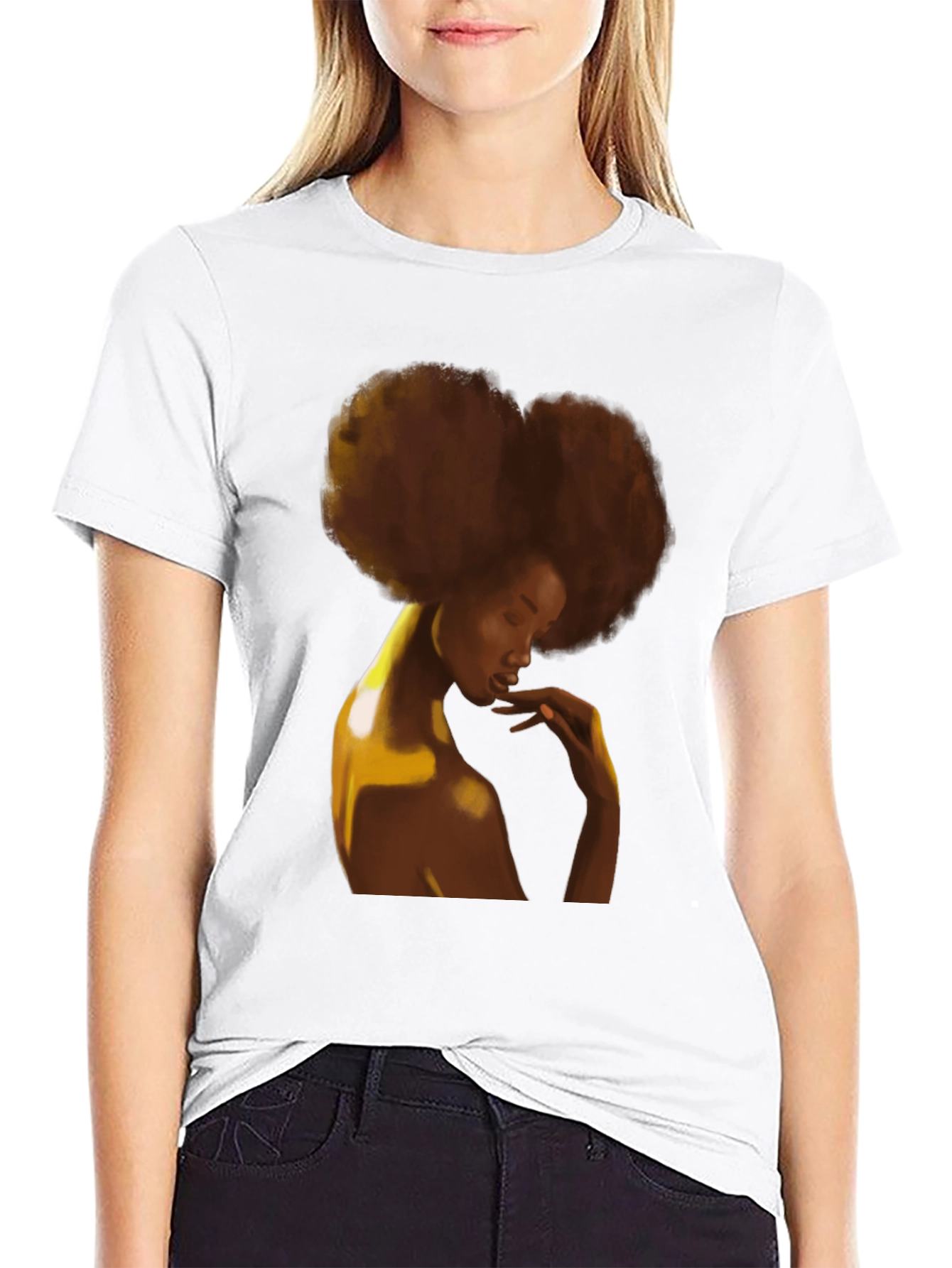 Afro Woman Graphic Black T-Shirt