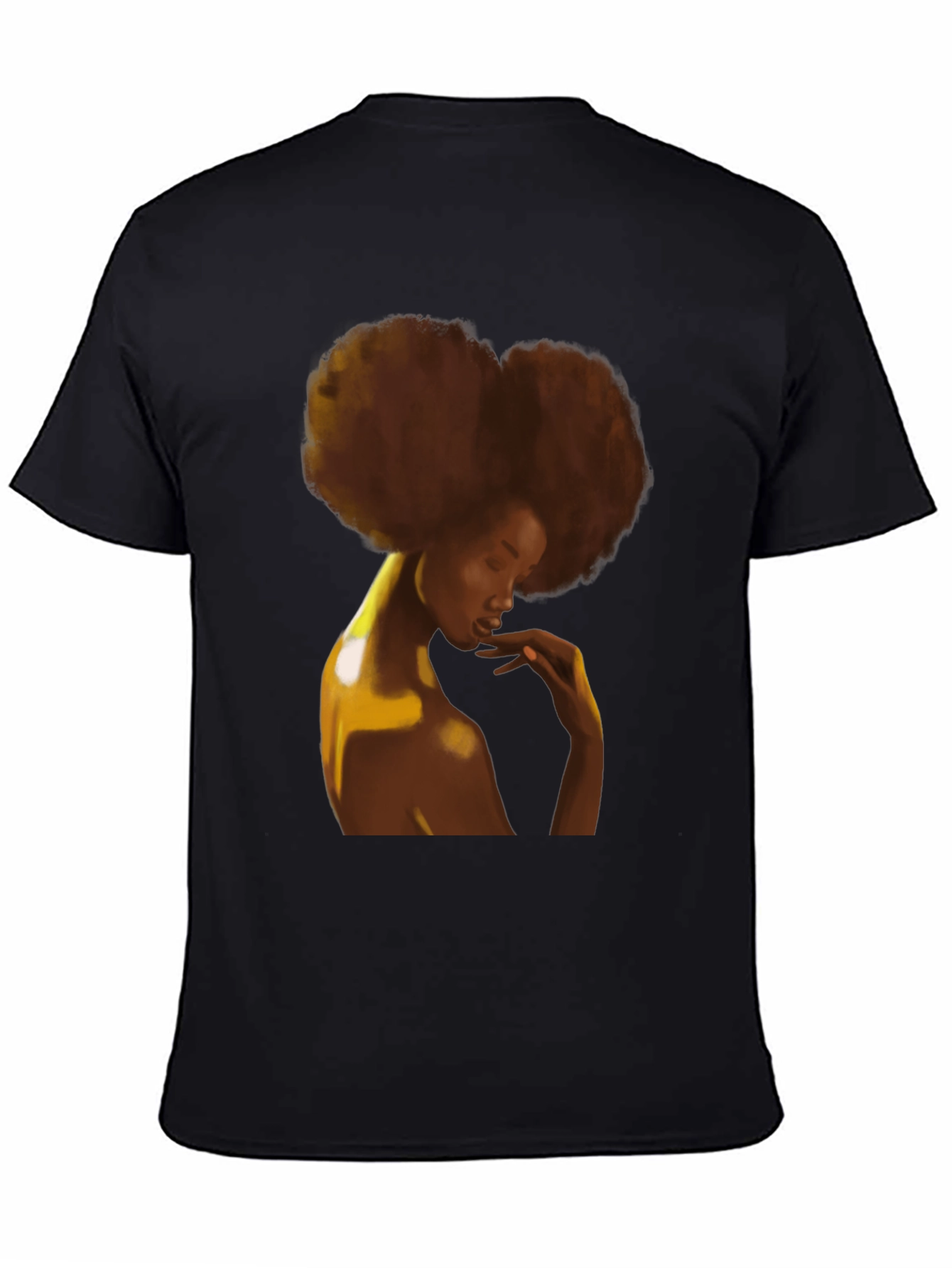 Afro Woman Graphic Black T-Shirt