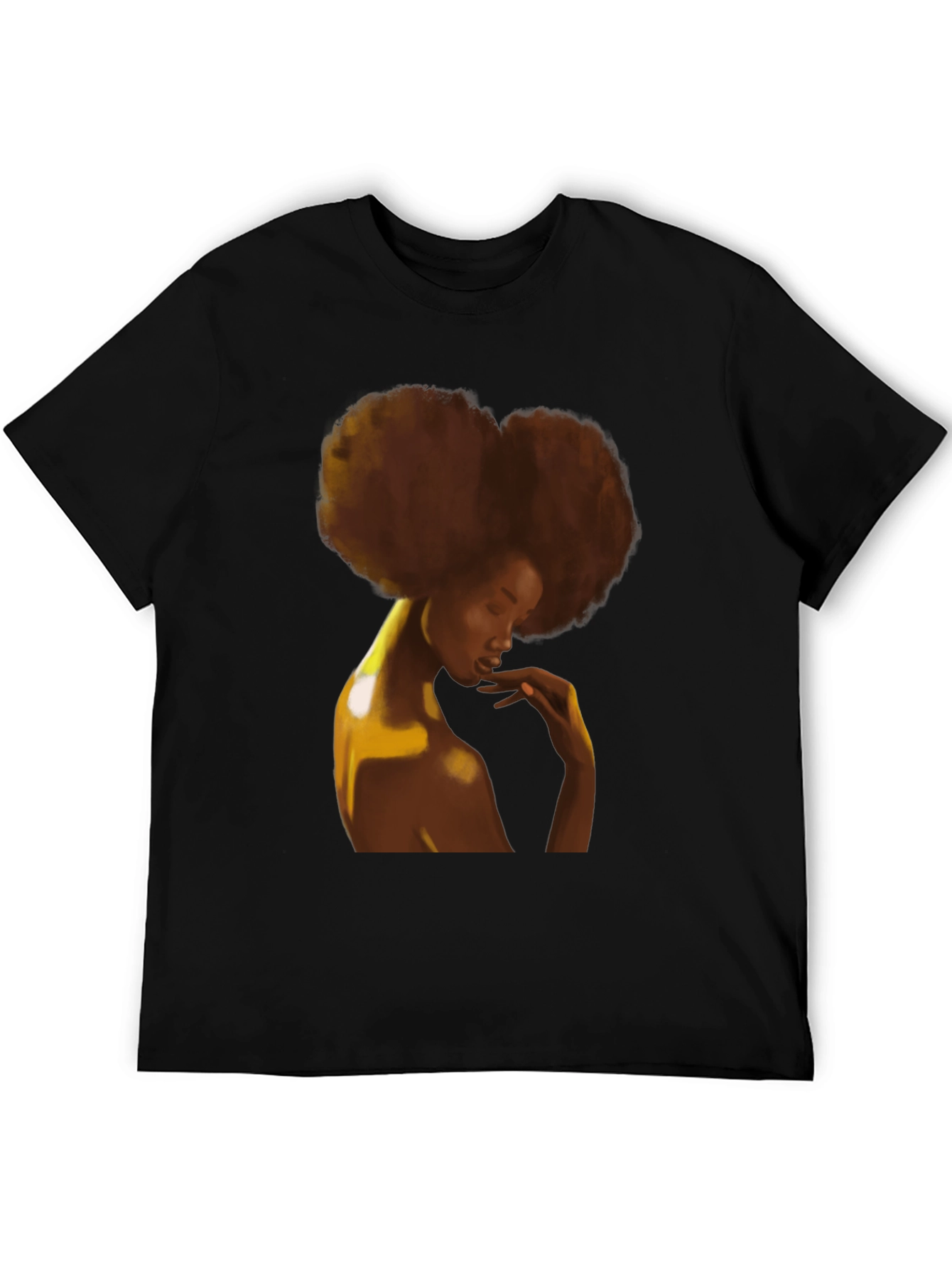 Afro Woman Graphic Black T-Shirt