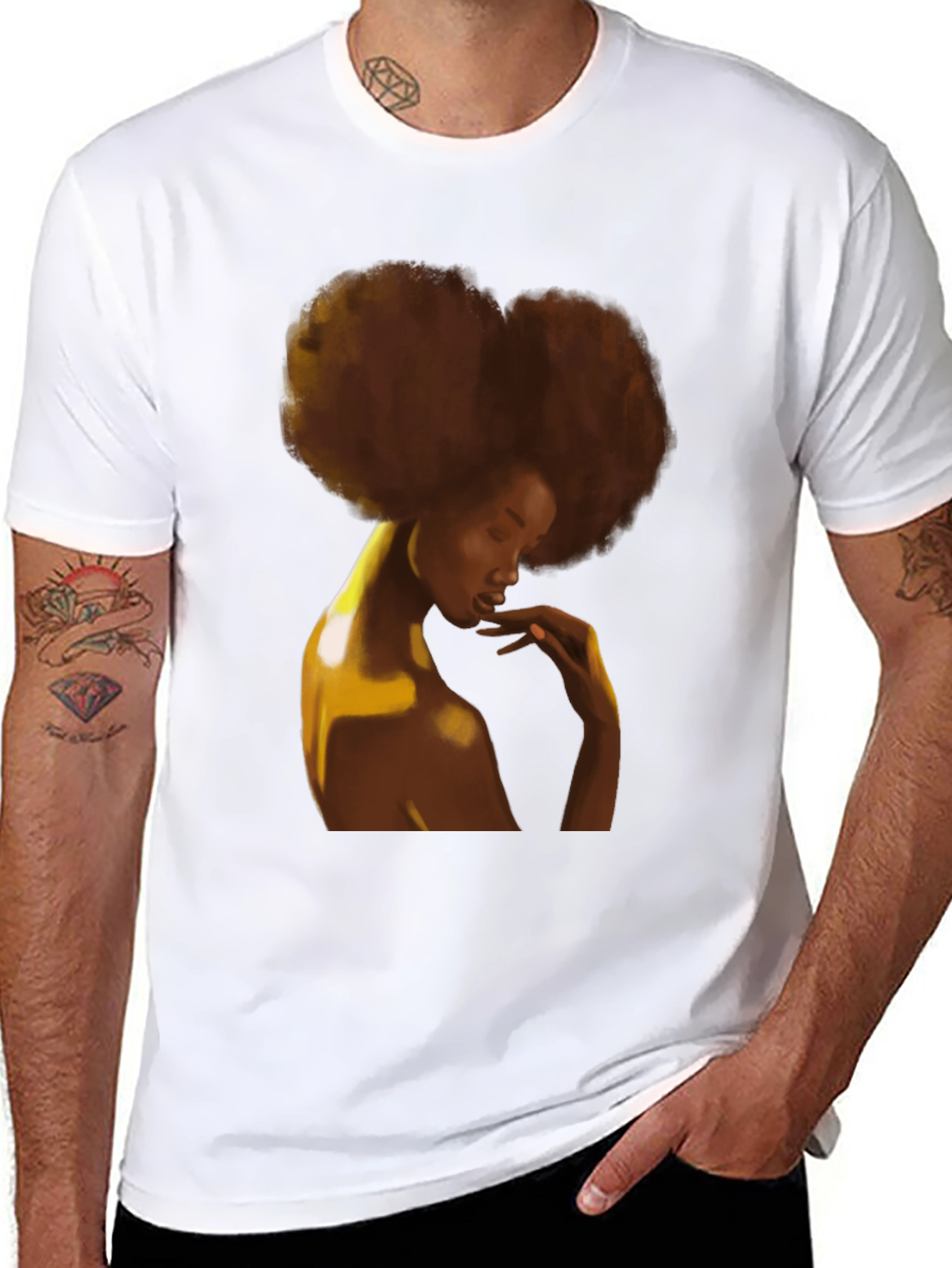 Afro Woman Graphic Black T-Shirt