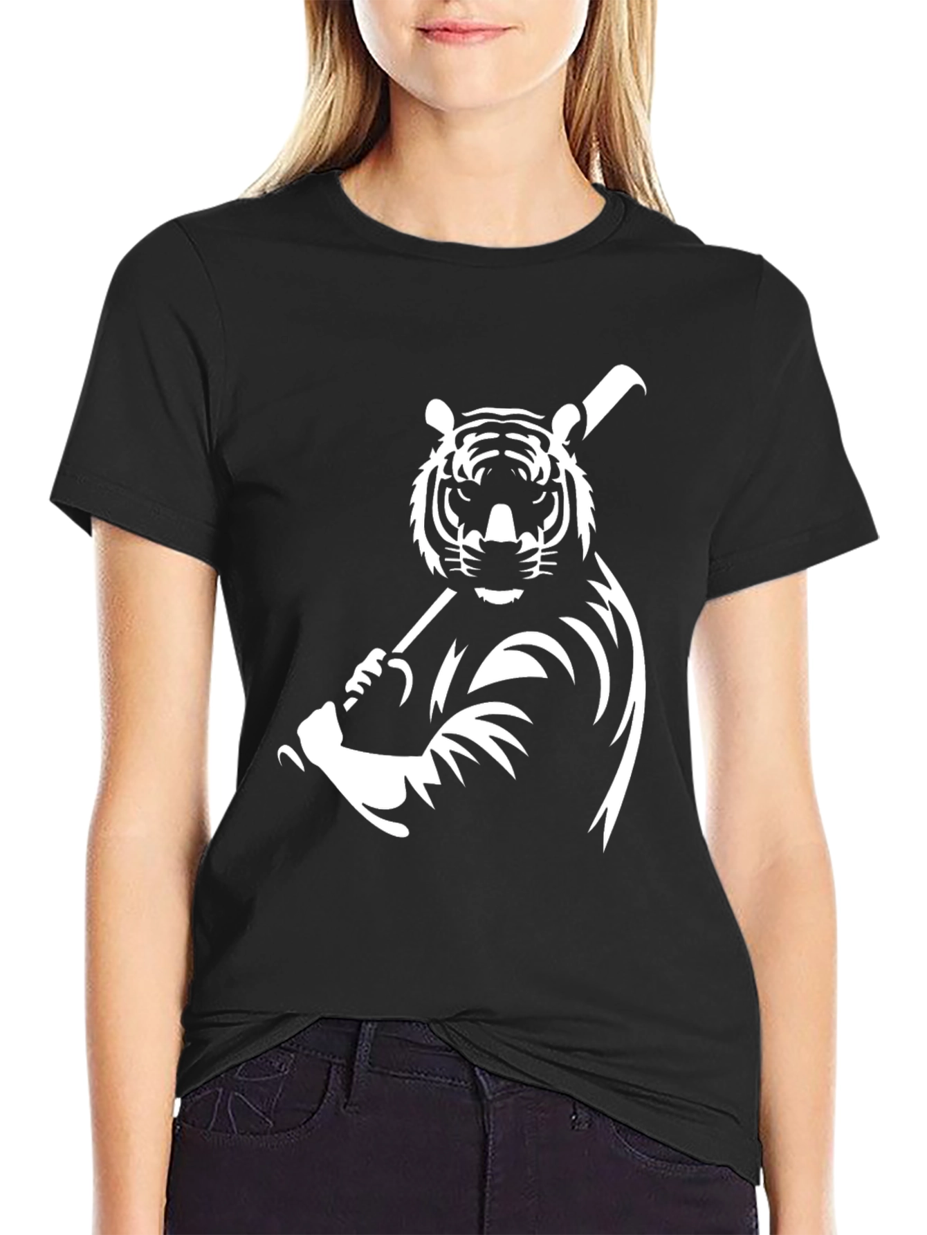 Tiger Graphic Tee - Baseball Bat Design