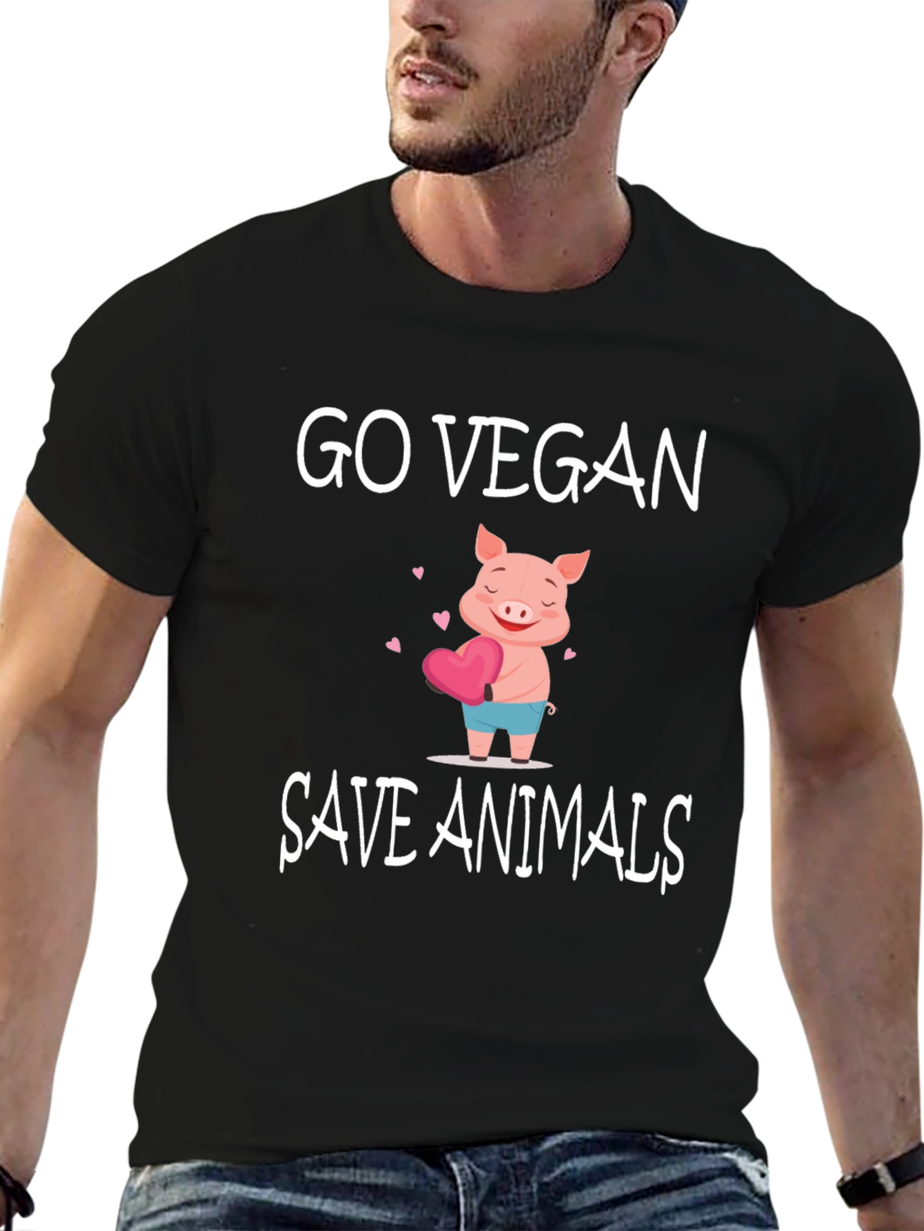 Go Vegan Save Animals Graphic Tee