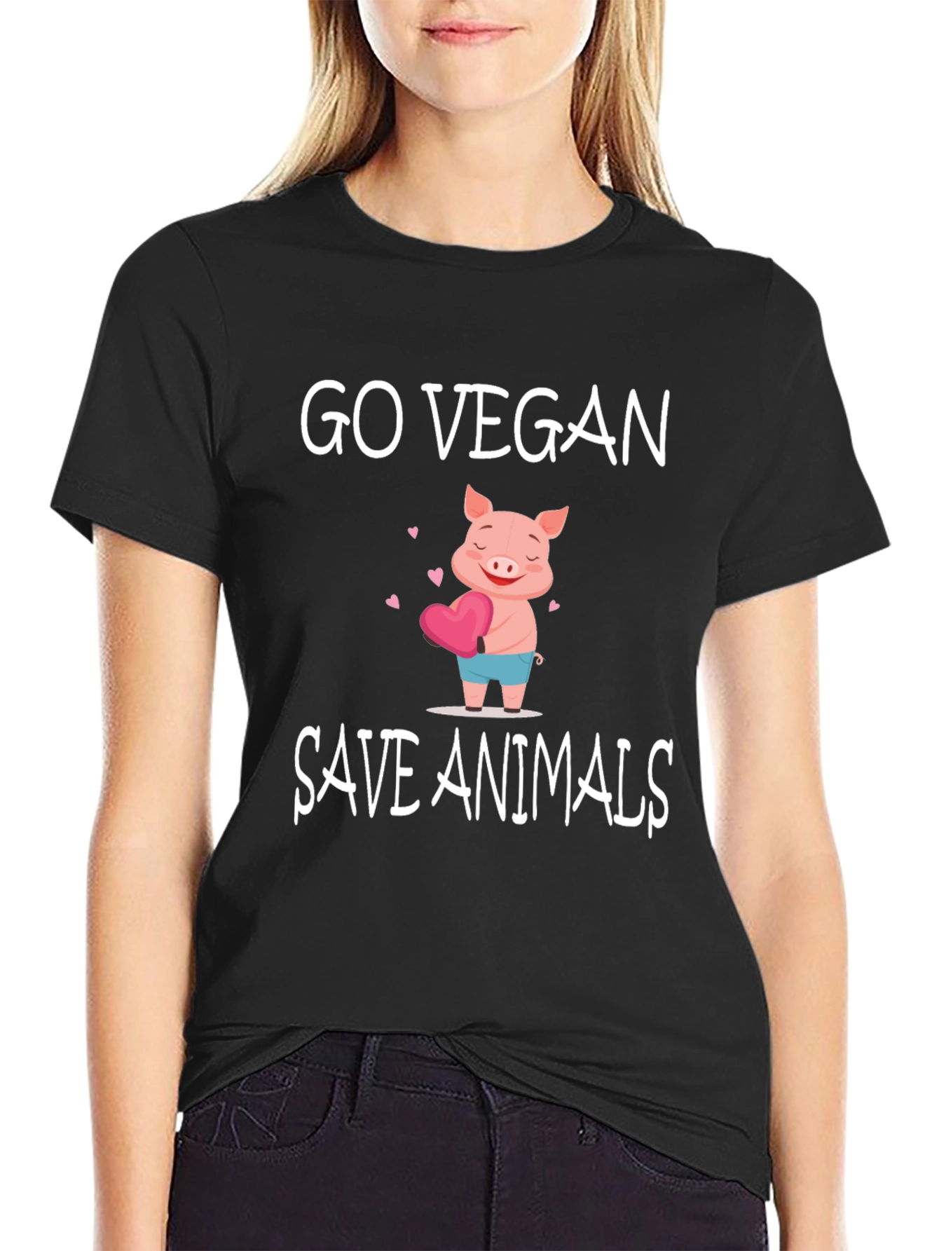 Go Vegan Save Animals Graphic Tee
