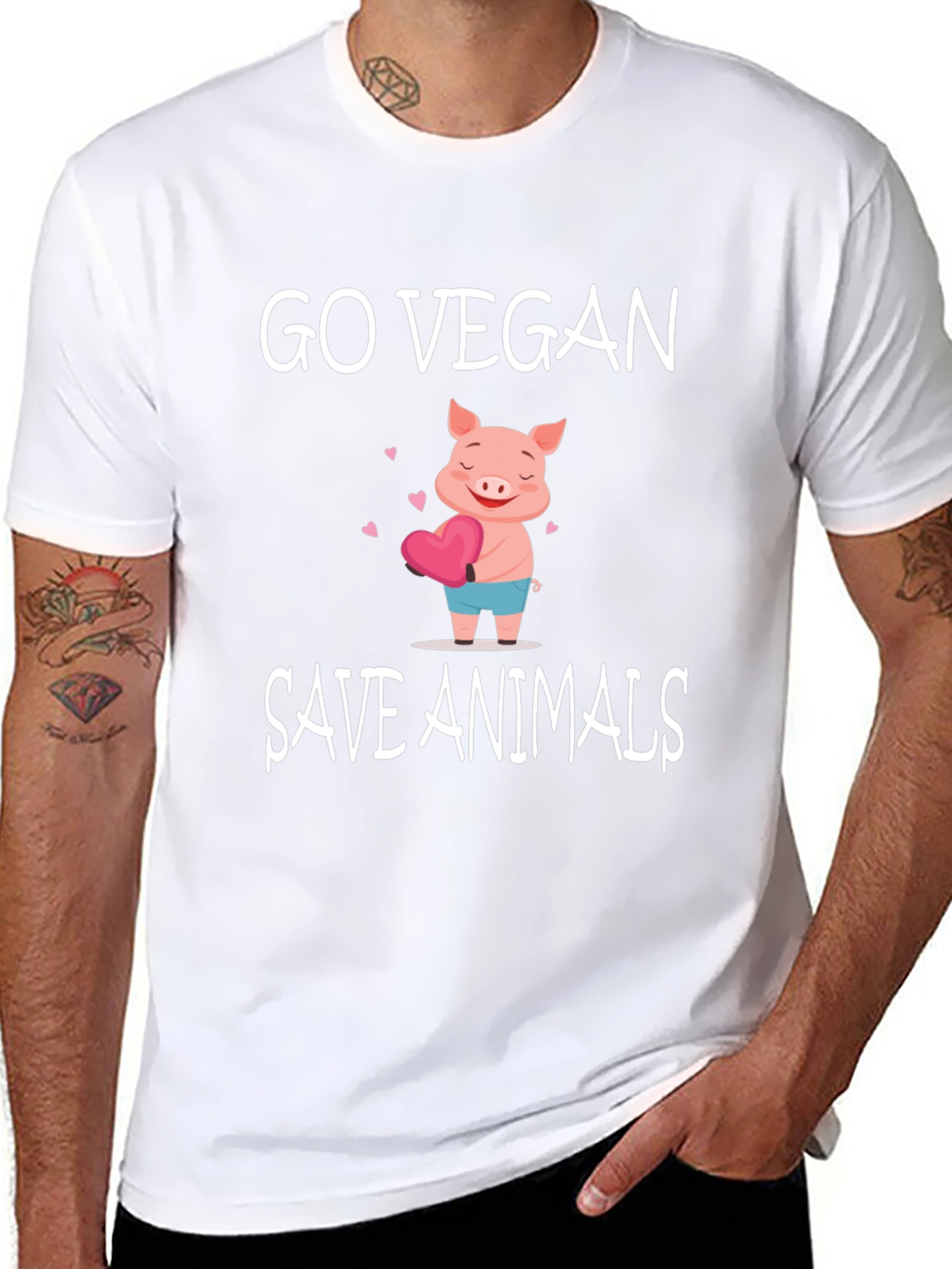 Go Vegan Save Animals Graphic Tee