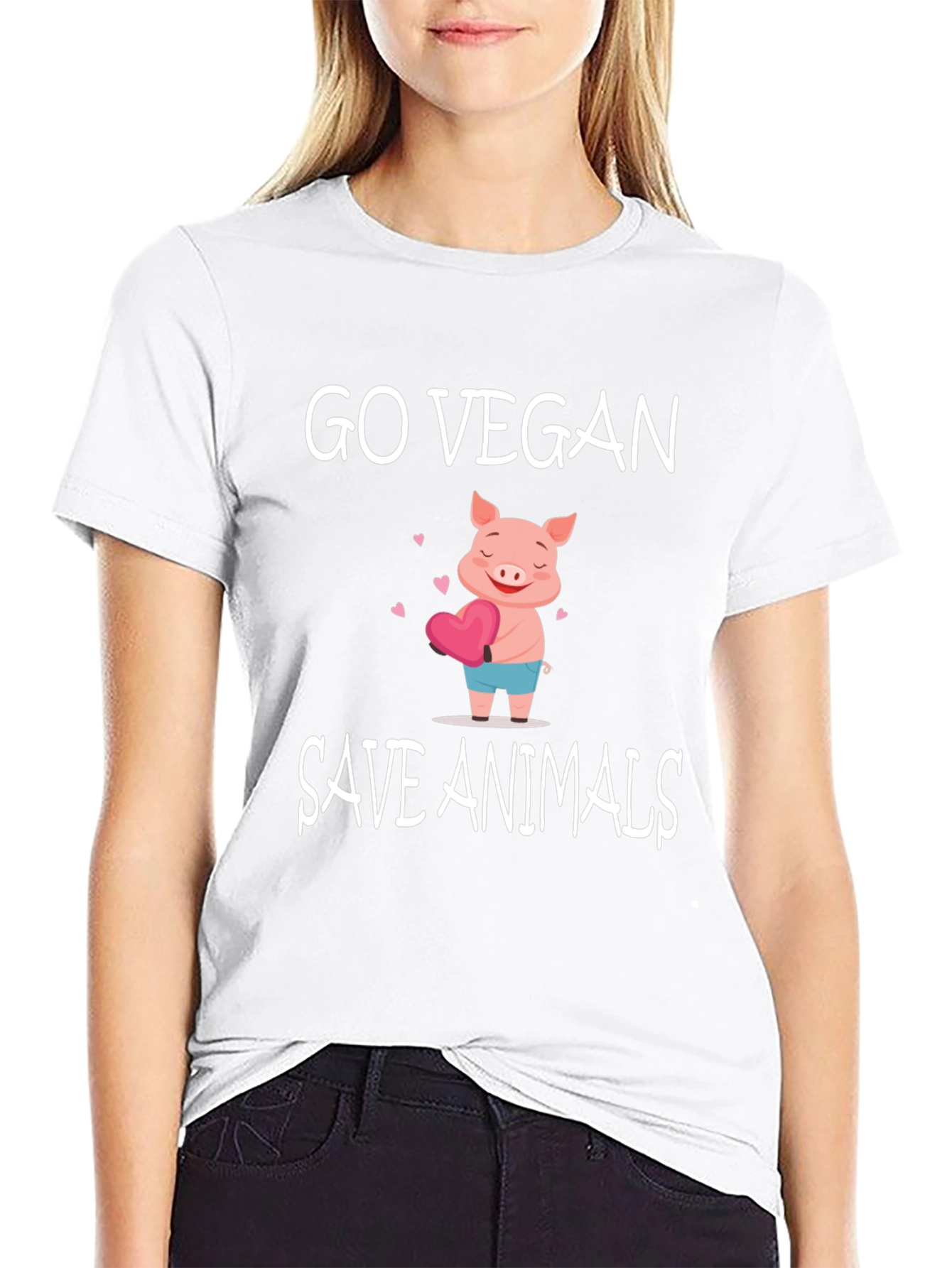 Go Vegan Save Animals Graphic Tee