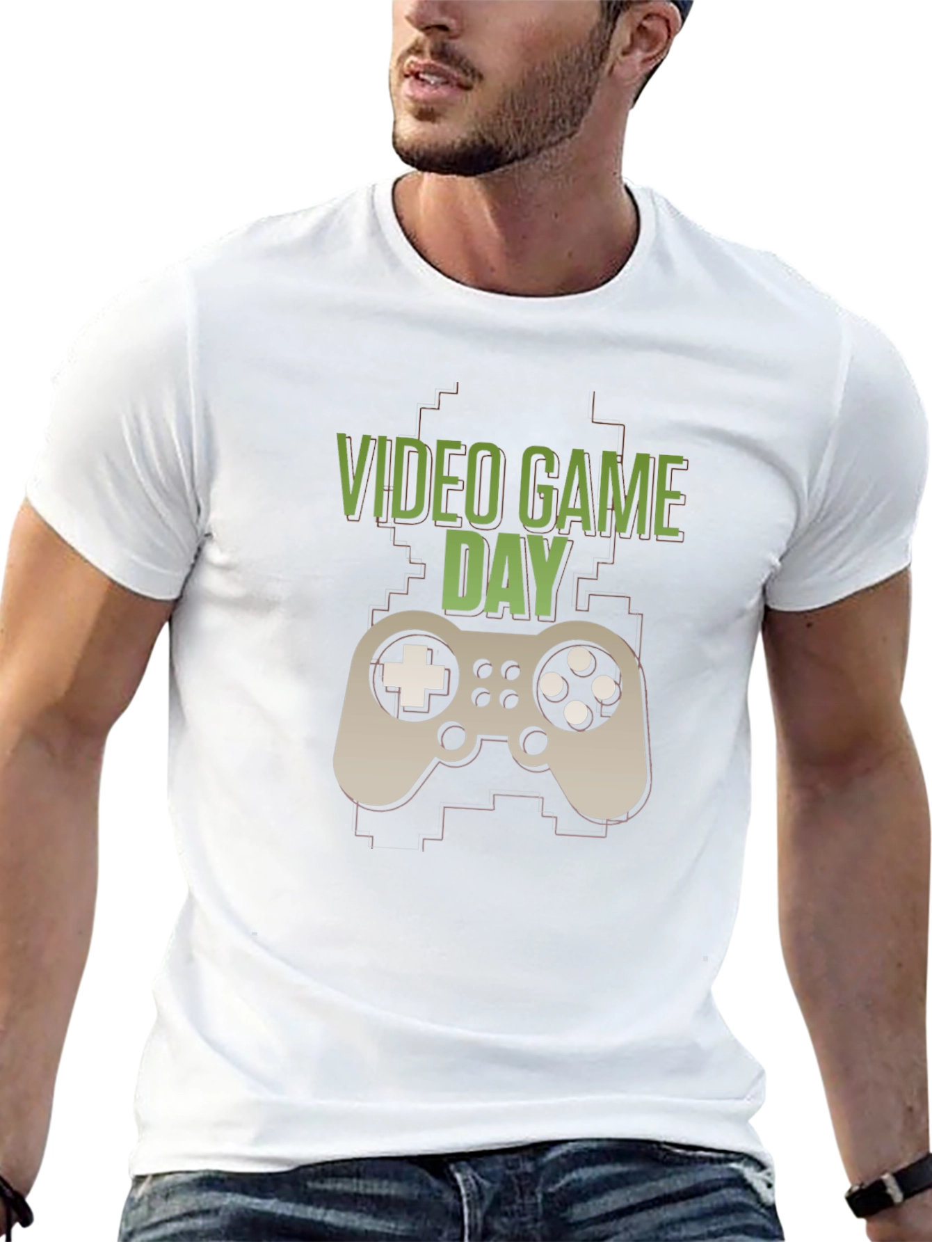 Video Game Day Black Graphic T-Shirt