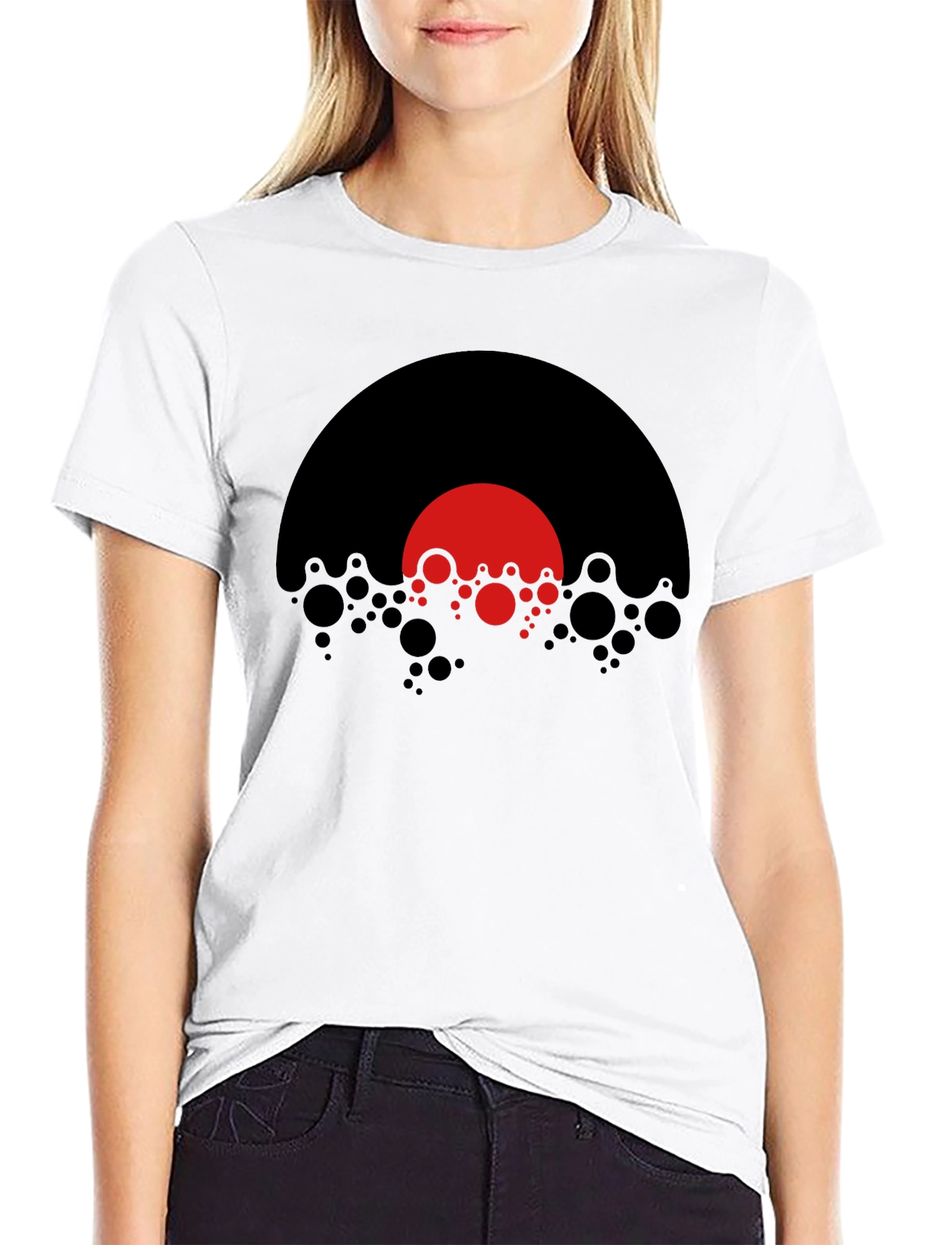 Modern Graphic T-Shirt - Abstract Red Black Design
