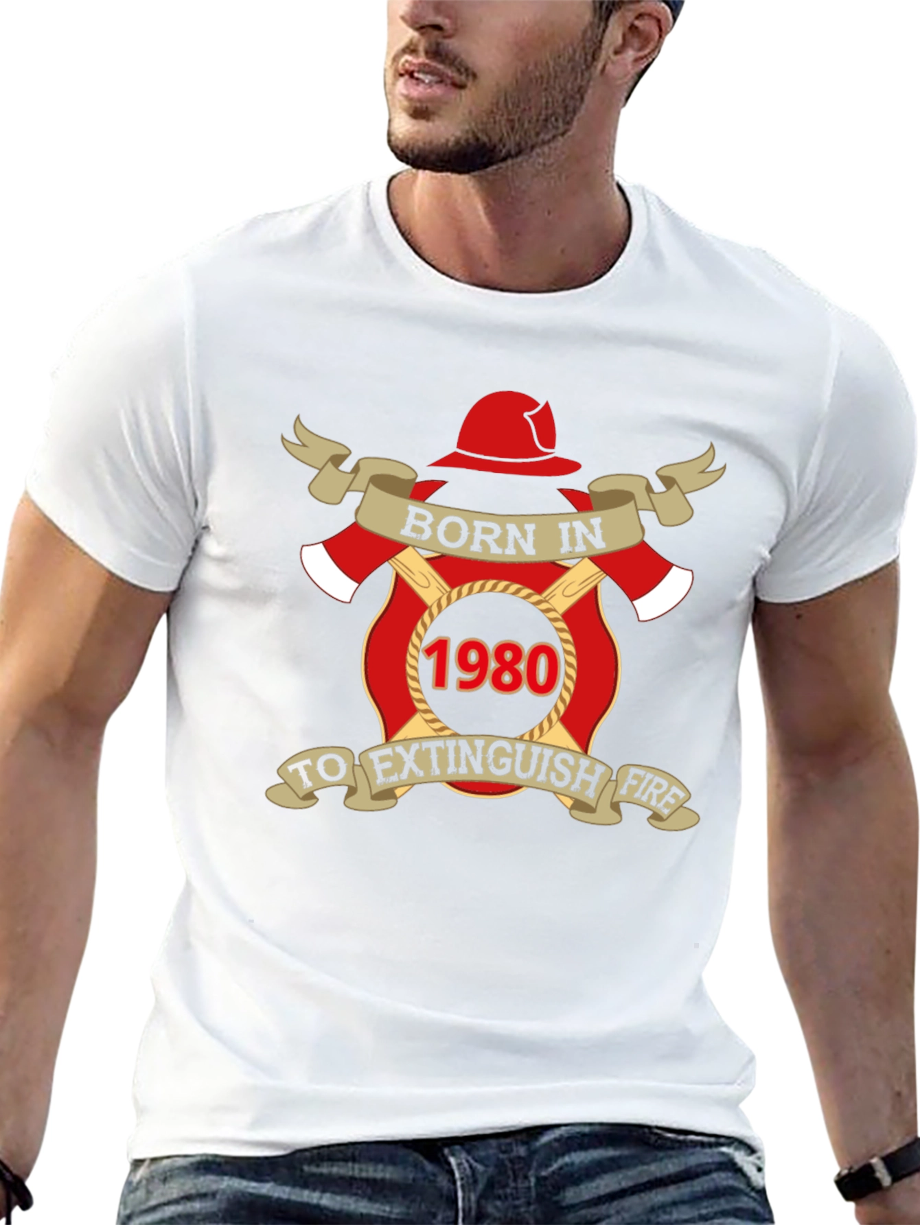 Born in 1980 Firefighter T-Shirt