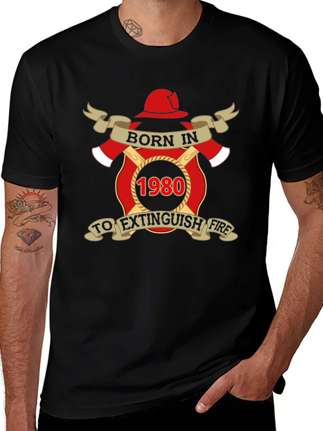 Born in 1980 Firefighter T-Shirt