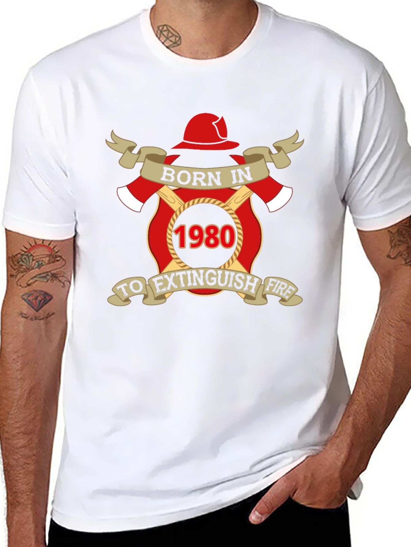 Born in 1980 Firefighter T-Shirt